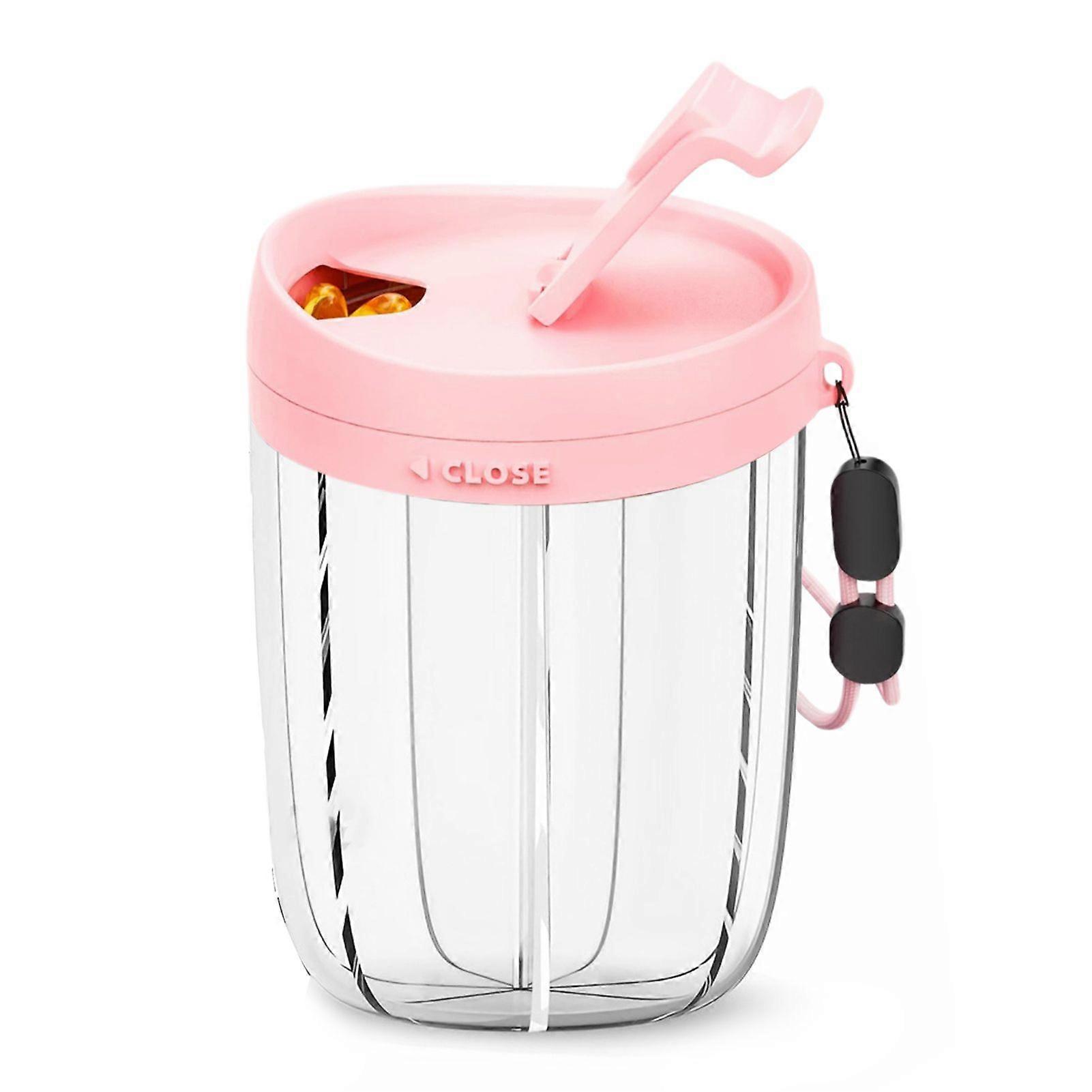 Jikaixiang Pill Box Organizer with 6 Compartments Large Capacity Transparent Design Portable Pill Case Tablet Dispenser