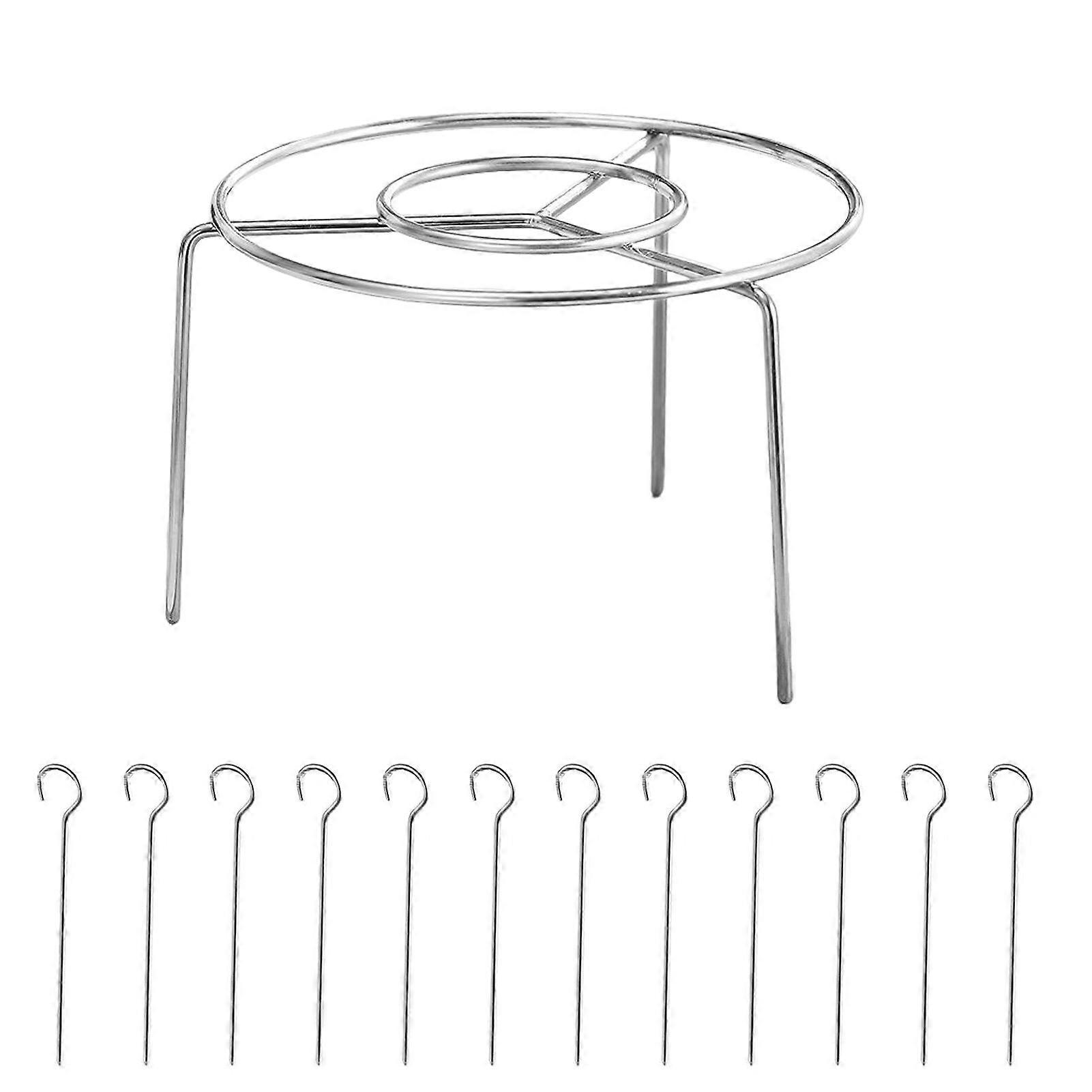 Jikaixiang Air Fryer Rack with 12/24/36/48 Skewer Stainless Steel Vertical Meat Skewers Rack Rotisserie Grill for Kebabs