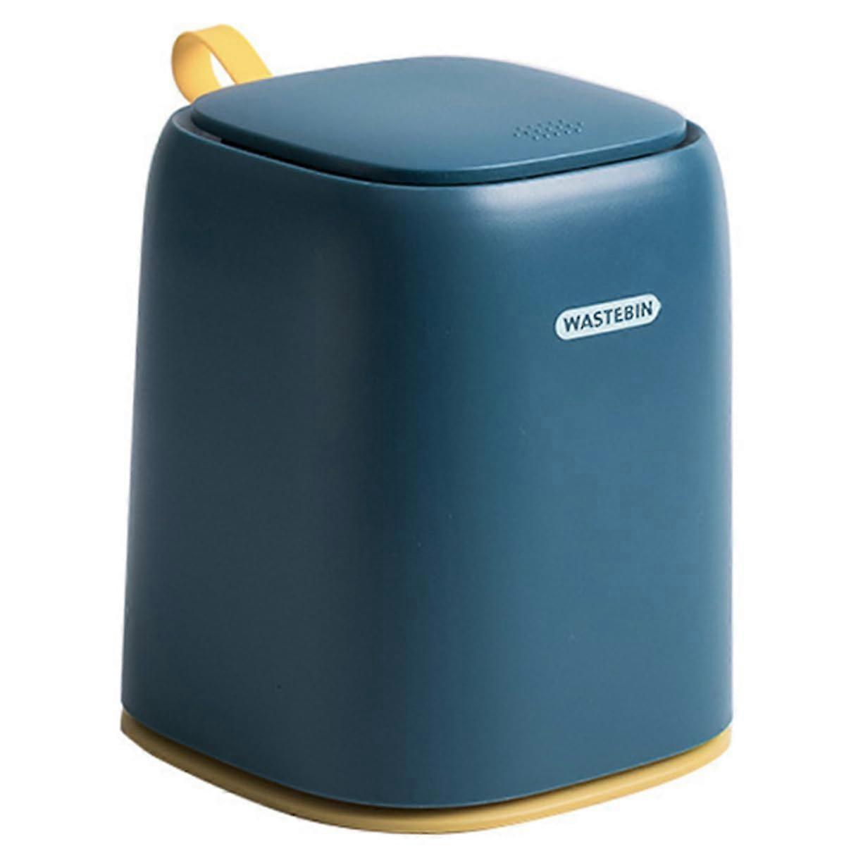 Mini Desktop Garbage Bin With Lid, Compact Desk Waste Container For Home Office And Makeup Table, Easy To Clean