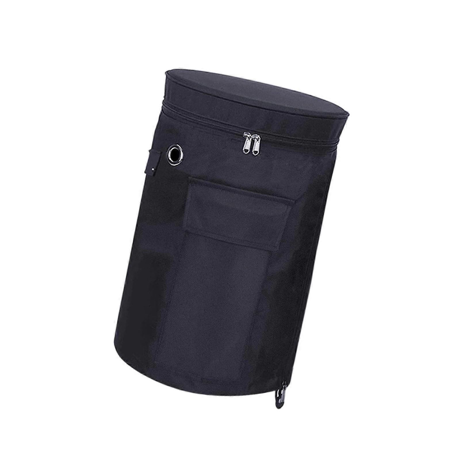 Black Gas Cylinder Cover With Ventilated Design And Side Storage Pouches Stable Propane Tanks Protector For Outdoor Use  S