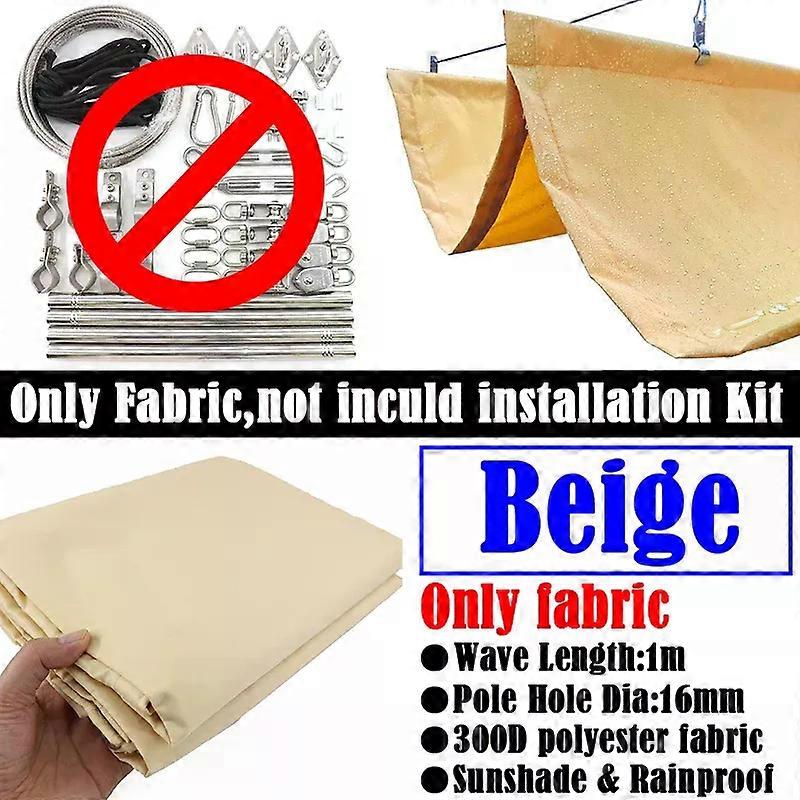 300D Polyester Fabric Rainproof Wave Telescopic Sail Summer Courtyard Pergola Shading Canopy Retractable Outdoor Awning