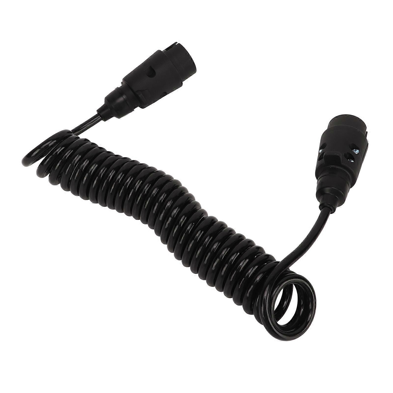 12.8ft Trailer 7 Core Coiled Cable Flexible Retracted Stable Connection Insulation for RV