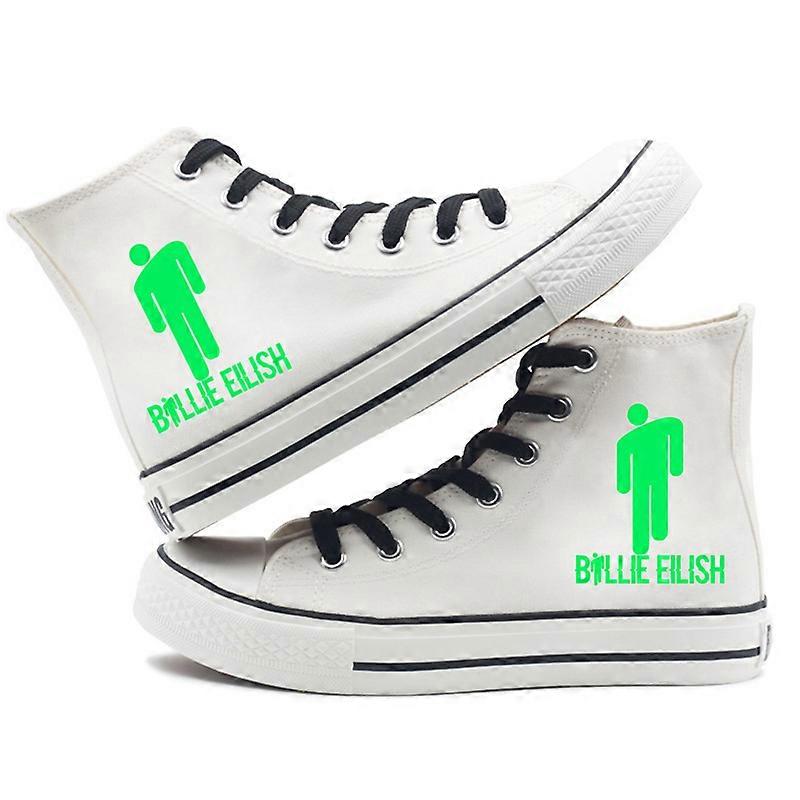 Singer Billie Elish's breathable high-top canvas shoes for couples and teenagers.