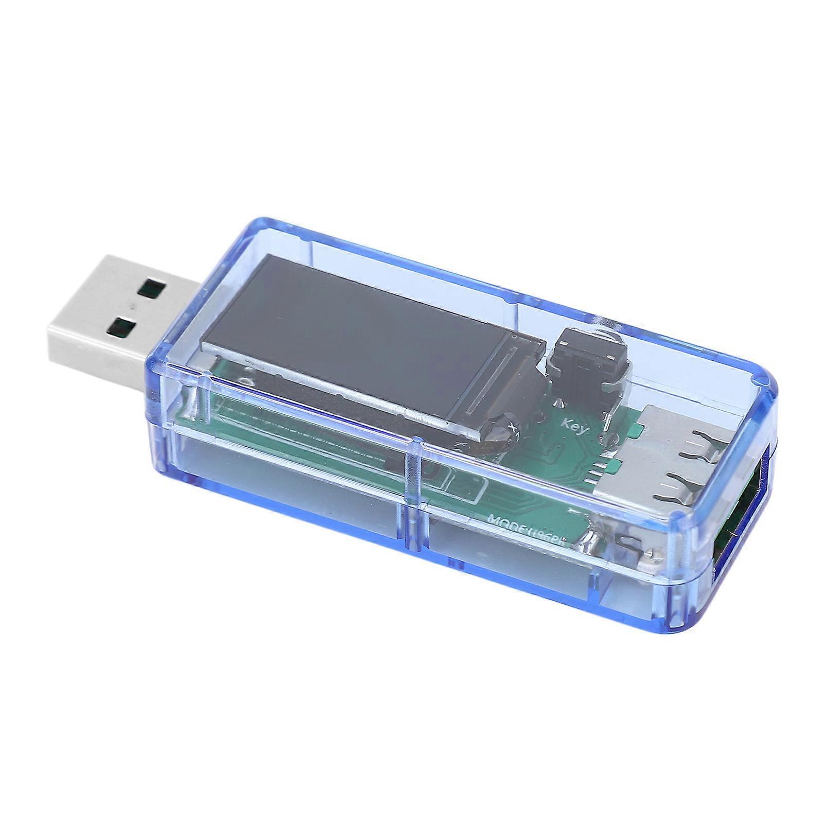 U96 USB Tester Accurate Multifunctional Voltage Current Power Temperature Testing Charger Tester Transparent Blue Case