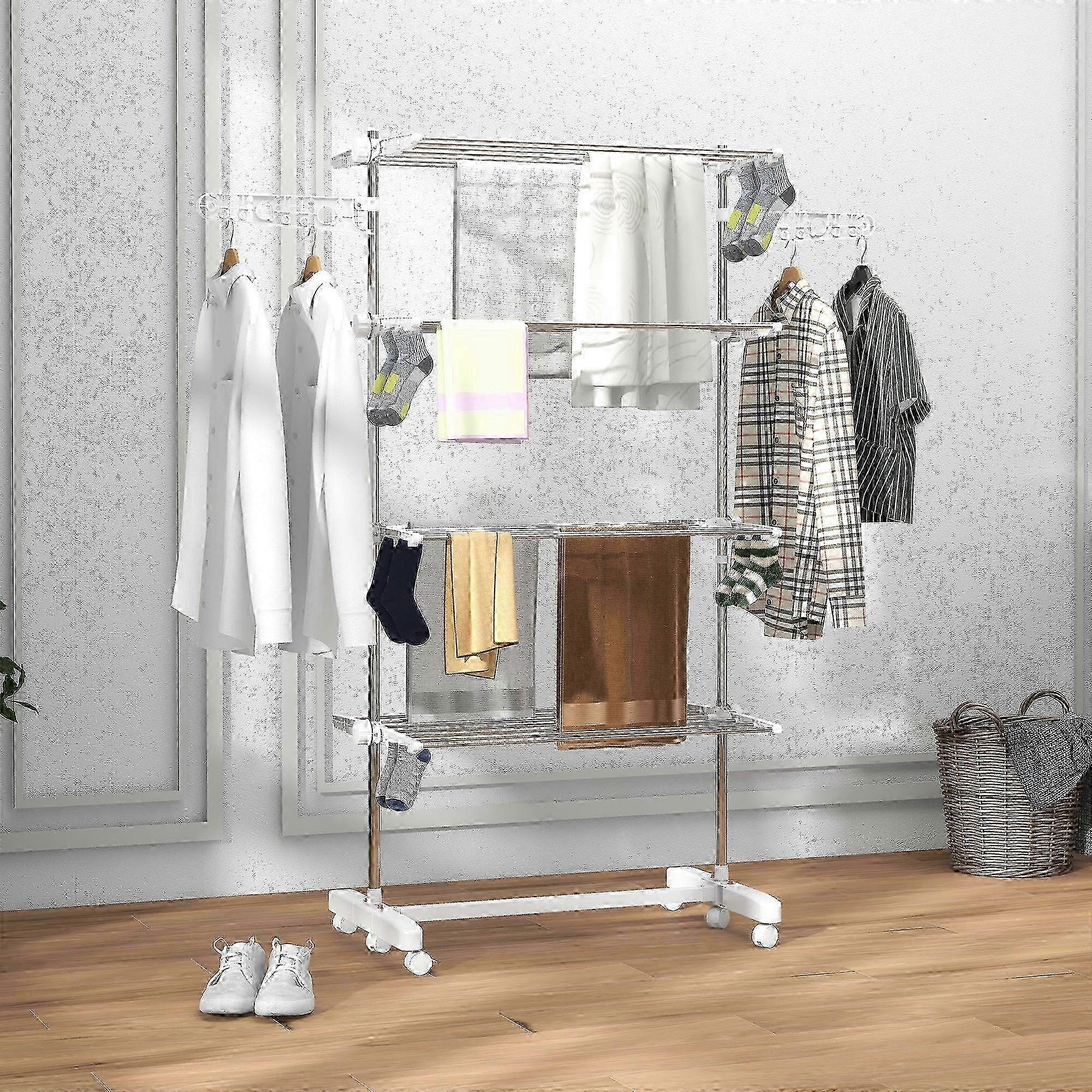 mobile clothes rack, 142 x 55 x 172 cm, foldable (4 levels), with wheels, locking function, ABS