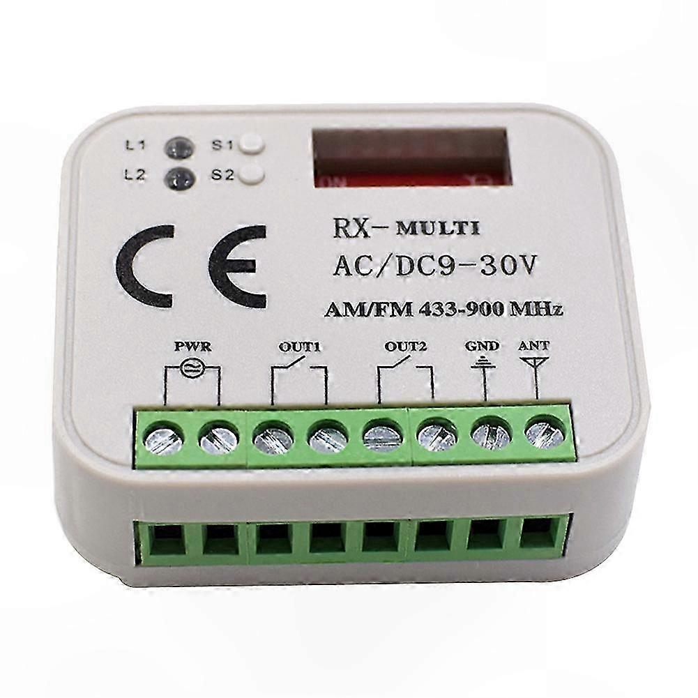 2-Channel Garage Door Receiver for 433MHz and 868MHz Wireless Control Systems