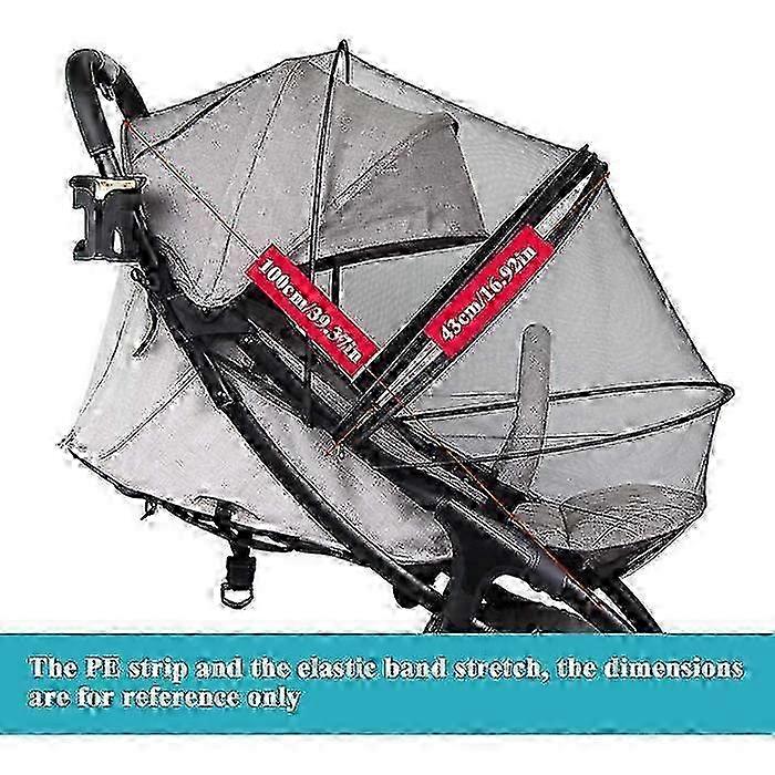 Stroller mosquito net, fine and durable mesh fabric, mosquito net zipper, anti-bite, washable mosquito net TOP