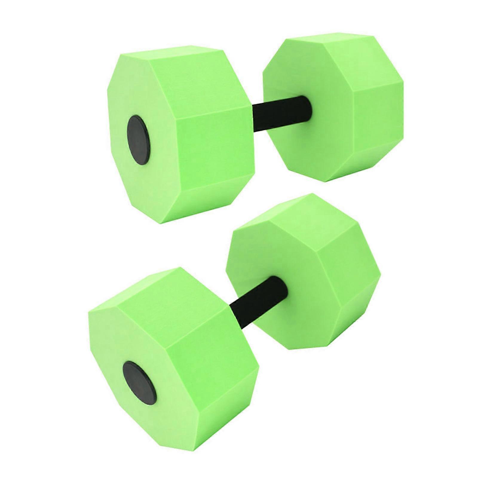 1Pair Water Dumbbells for Pool Resistance Training Exercise Fitness Barbells Foam Dumbbells Swimming Weights Enduring  Green