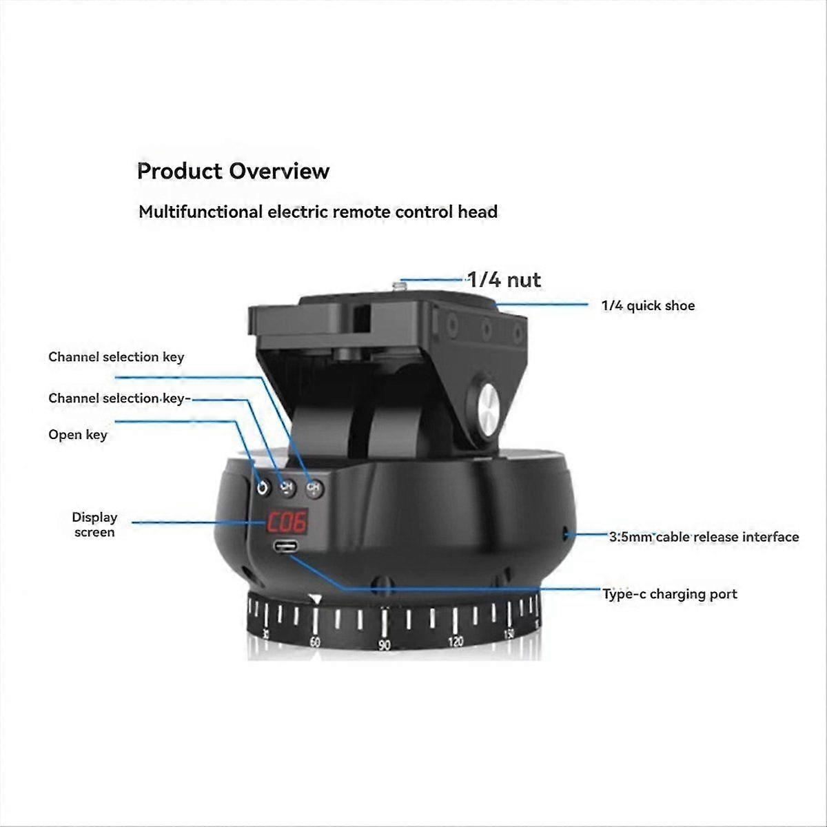 YT-1200 Auto Motorized Rotating Panoramic Remote Control Pan Tilt Video Tripod Stabilizer for Smartphone Cameras