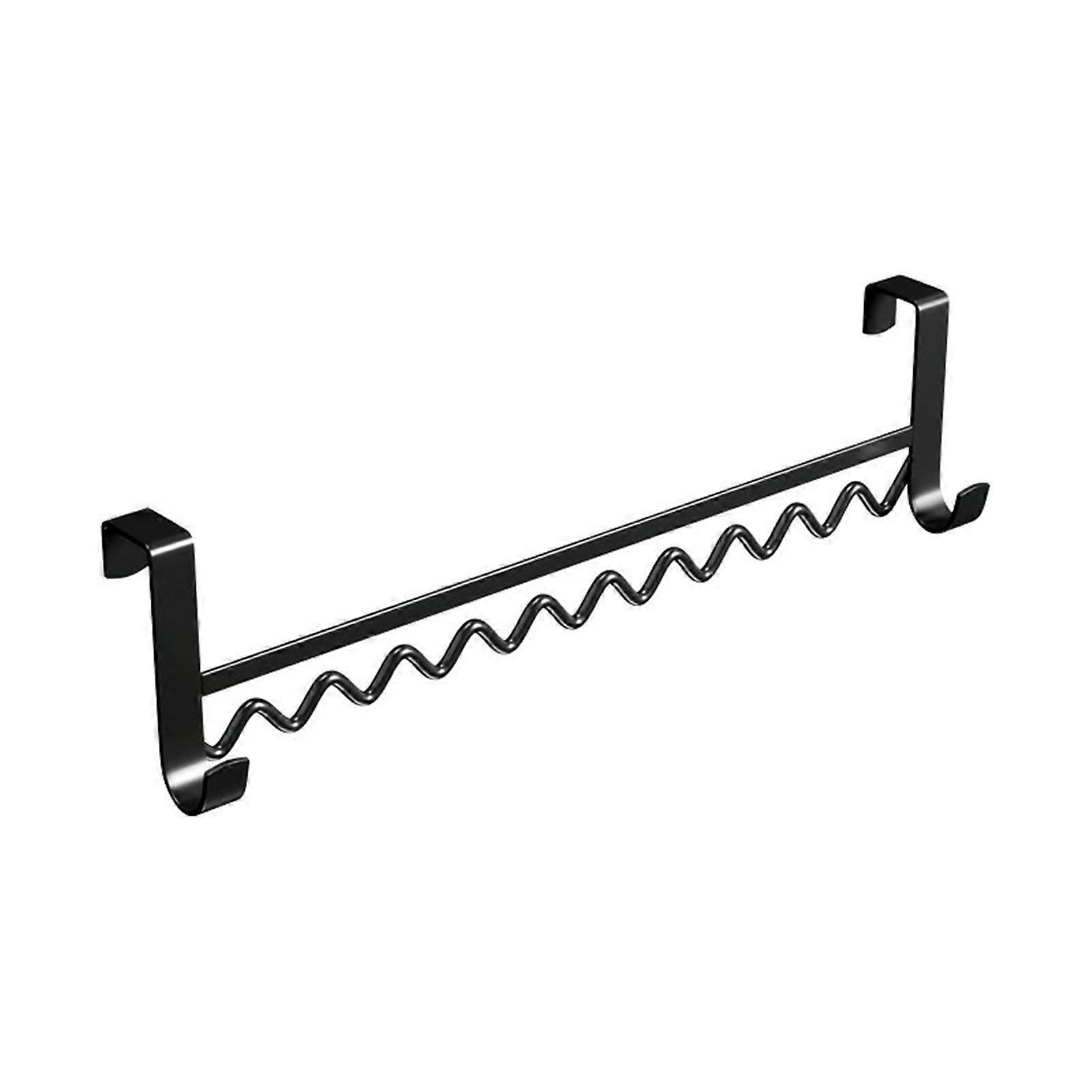 Hanger Hook Space-Saving Strong Load-Bearing Punch Free Multi-use Non-Slip Organizer Easy Installation Wrought Iron Door Hook for Home-Black