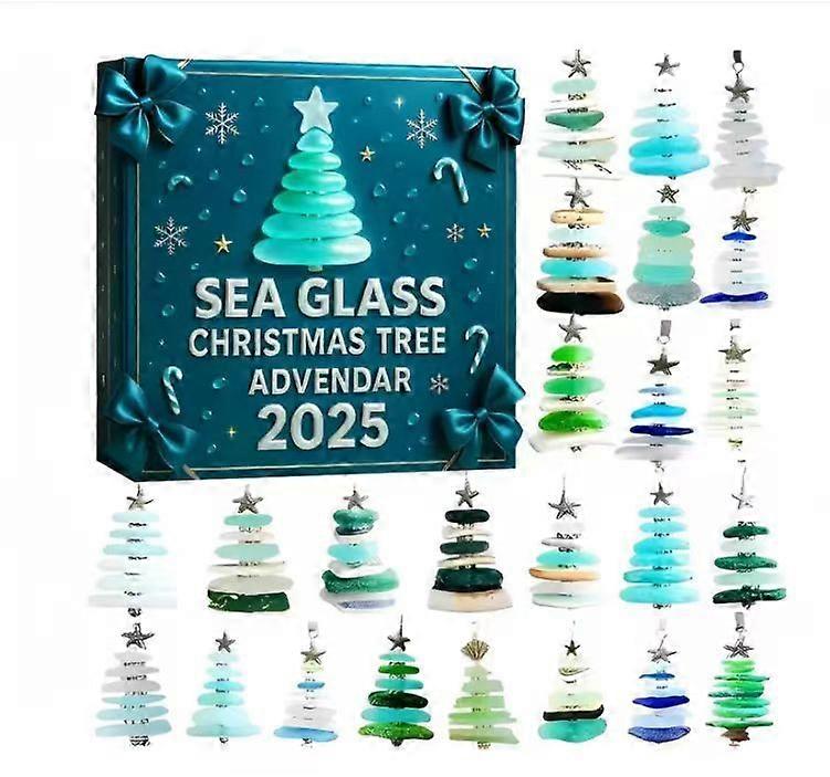 Christmas Countdown Advent Calendar Blind Box Decorations Set Creative Tree Ornaments 24 Days Surprise Acrylic Material Multi-Theme Options