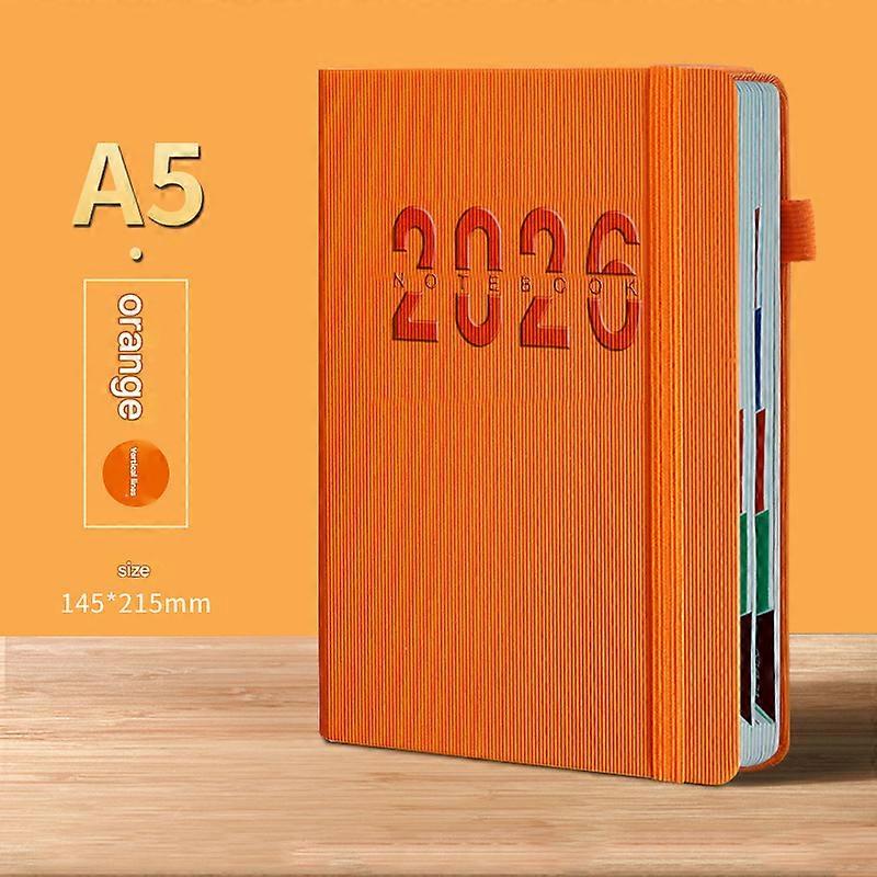 מתכנן יומי באנגלית לשנת 2026, ספר לוח זמנים בן 365 ימים, עמוד אחד ליום, לניהול זמן