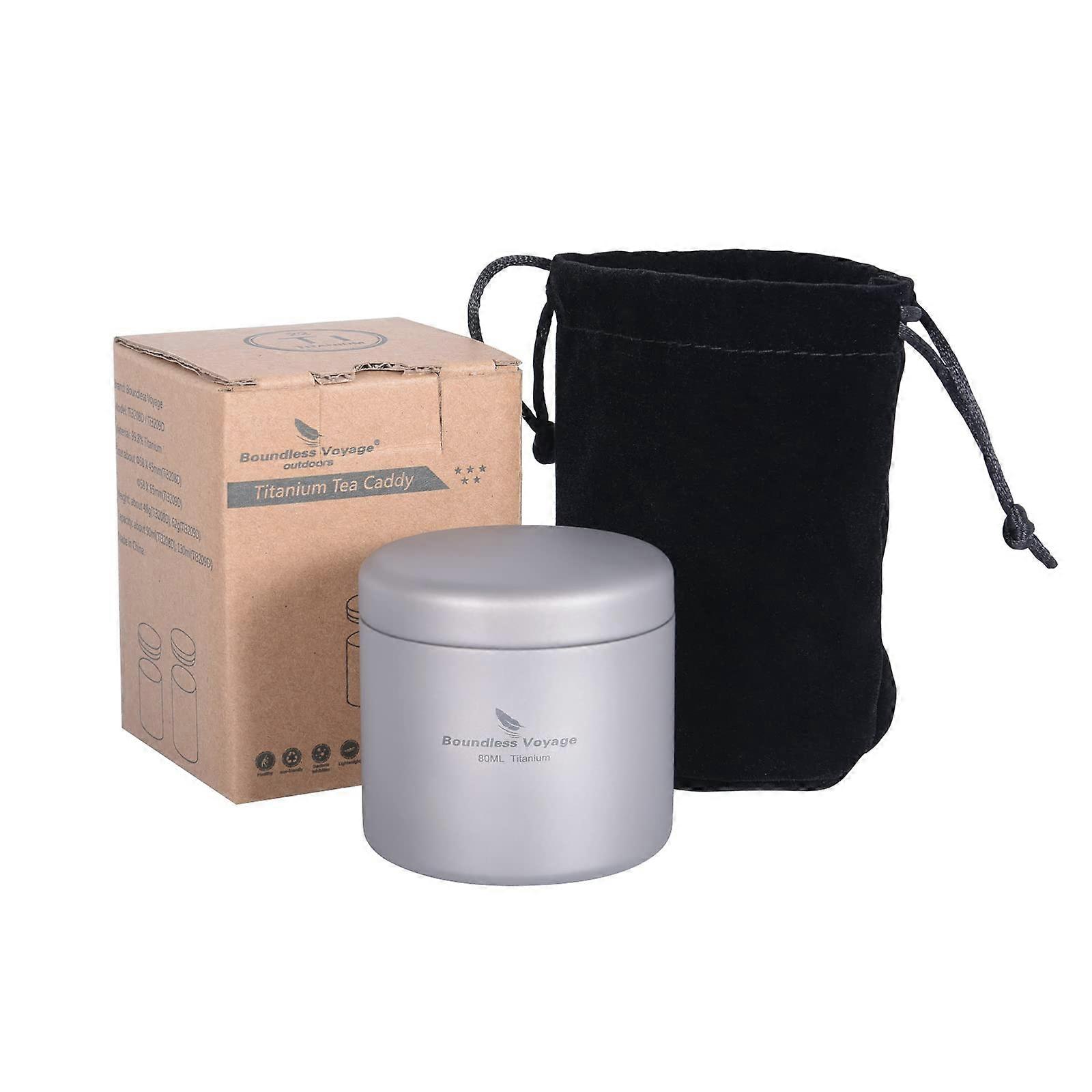 80ml Titanium Tea Caddy Model Ultralight Portable Spice Jar Salt Pepper Seasoning Canister 80ml