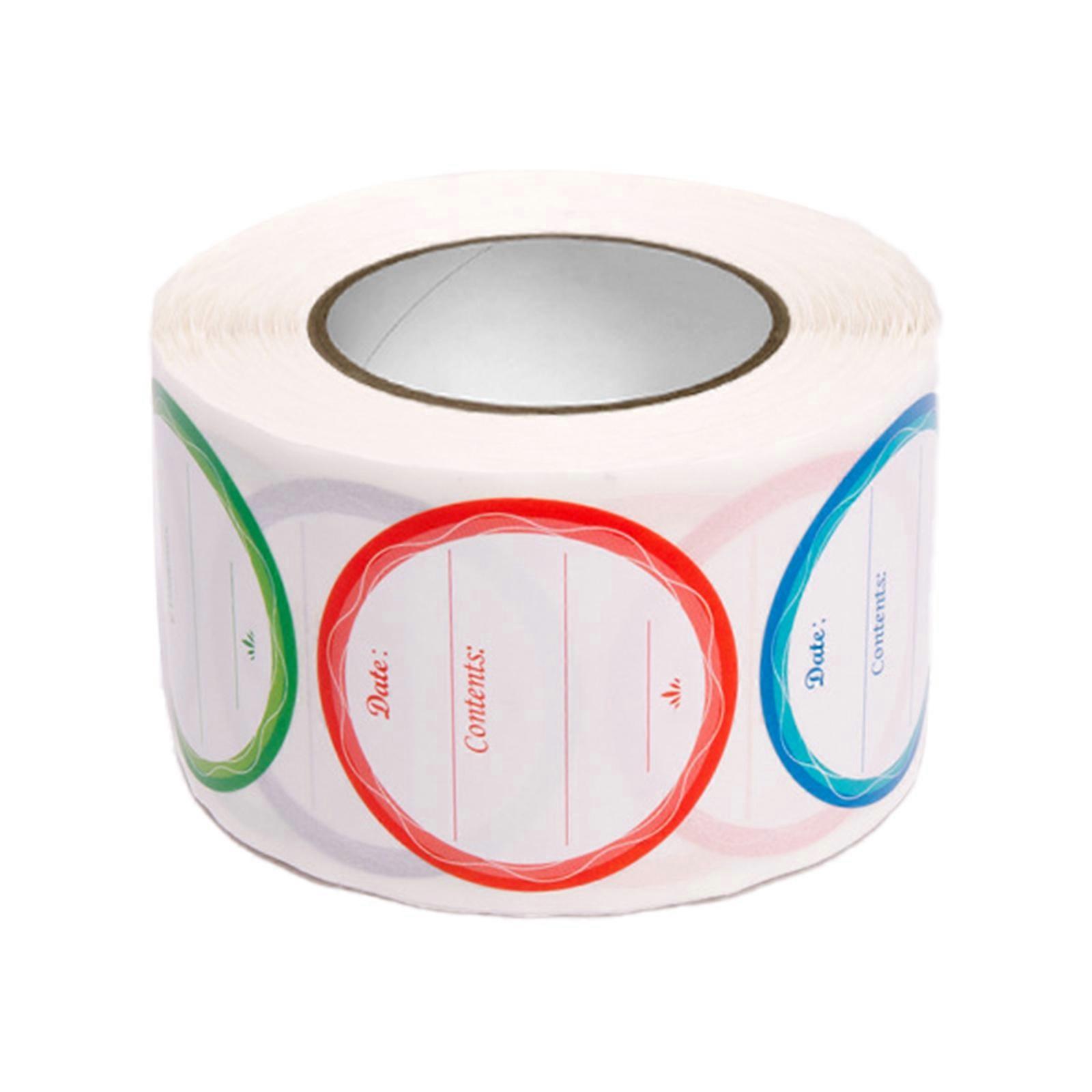 Practical Stickers Freezer Labels Self-Adhesive for Food Storage Container Pack of 500Pieces 3.8cm Diameter Multicolor