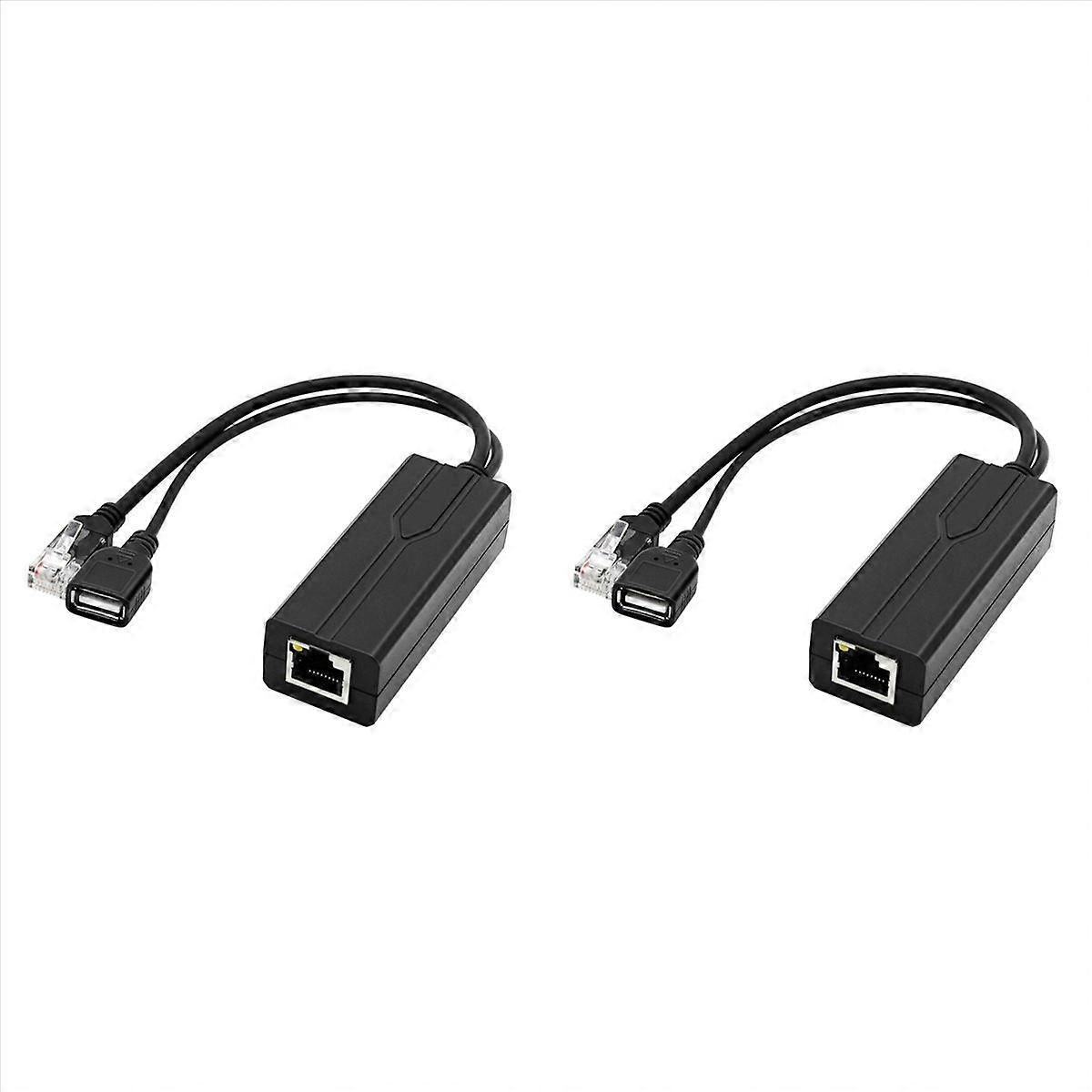 2X 48V to 5V USB Interface PoE Splitter Ethernet 802.3Af /At PoE Power Supply Module for IP Camera E