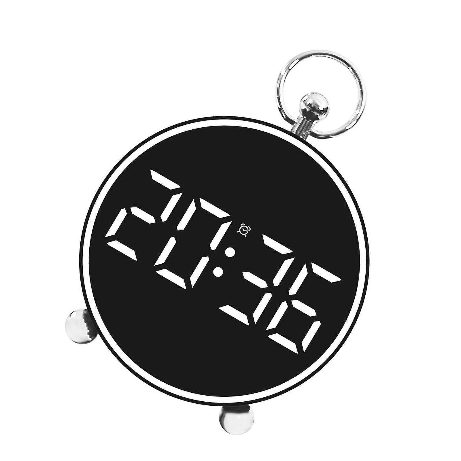 Colorful Digital Alarm Clock with Large 4.4" Display Temperature Date Display Table Clock Electronic LED Alarm  White