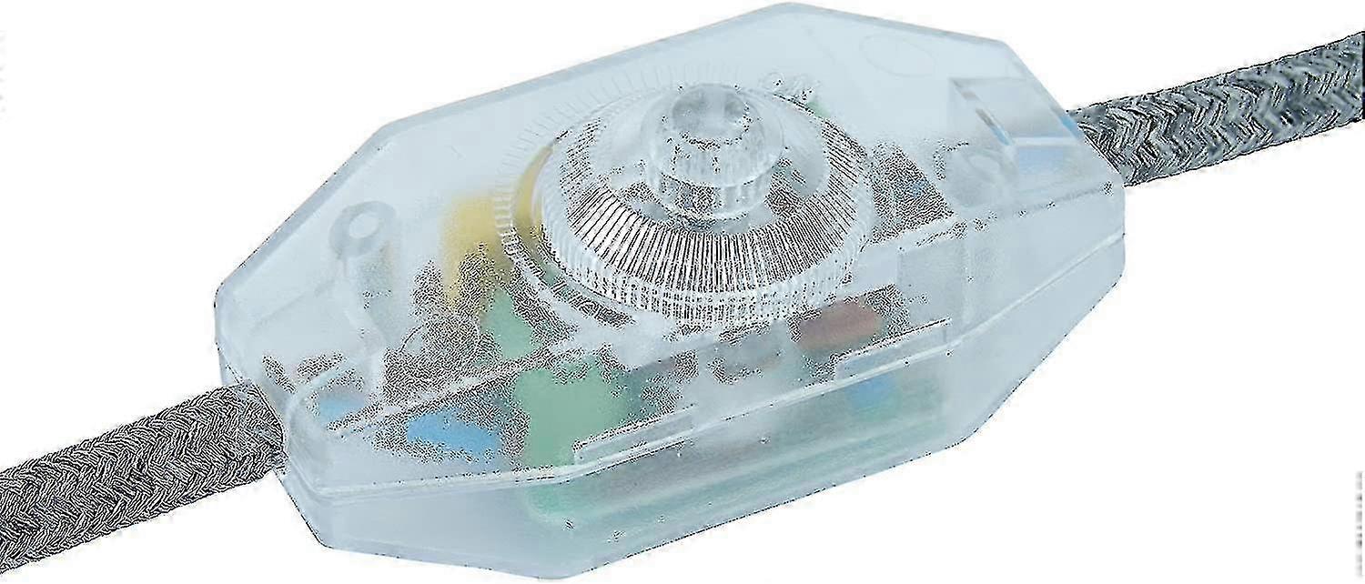 Transparent Cord Led Dimmer for Incandescent Bulbs 1-60W, 220-230V, Continuously Variable Intensity, On/Off