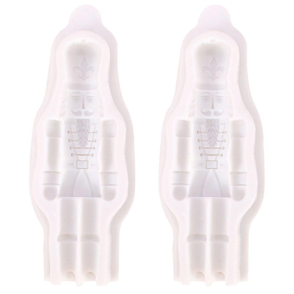 2pcs Silicone Nutcracker Soldier Molds DIY Fondant Nutcracker Mold Baking Mold