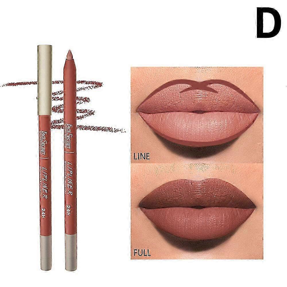 04(D)$Two-in-one waterproof non-stick matte lipstick pen lip liner with pencil sharpener