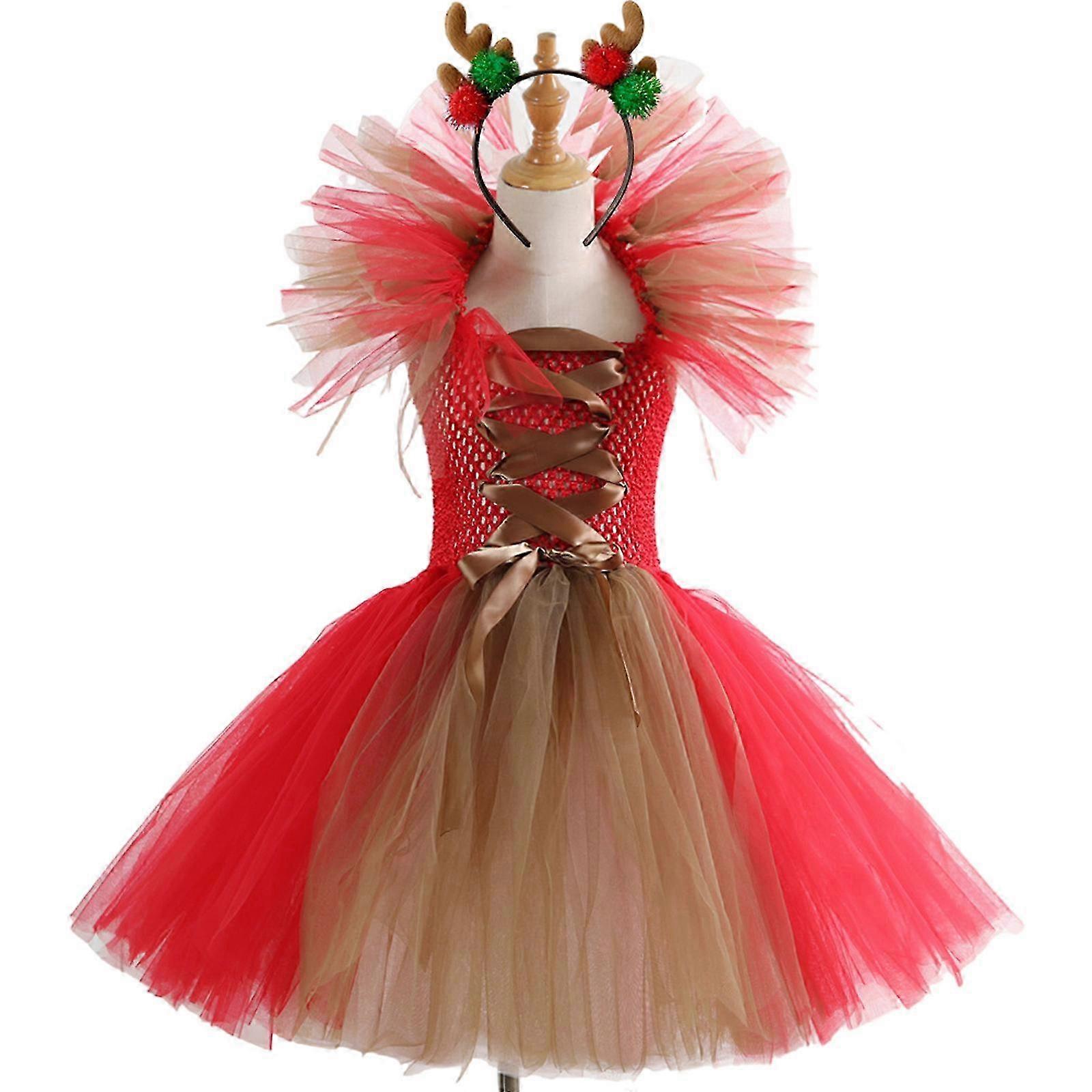 Robe de fête de Noël pour filles avec bandeau de princesse, 2-12 ans
