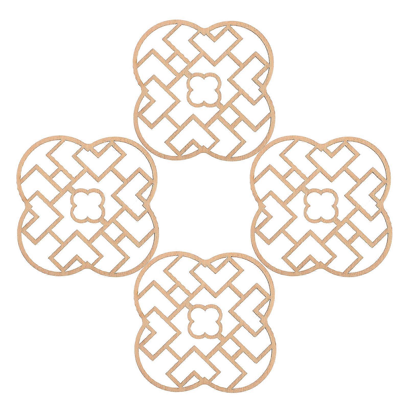 Miniature Model Furniture Miniature Wooden Windows Window Opening And Closing Effect Craft Projects 6.00X6.00X0.20CM 4Pack