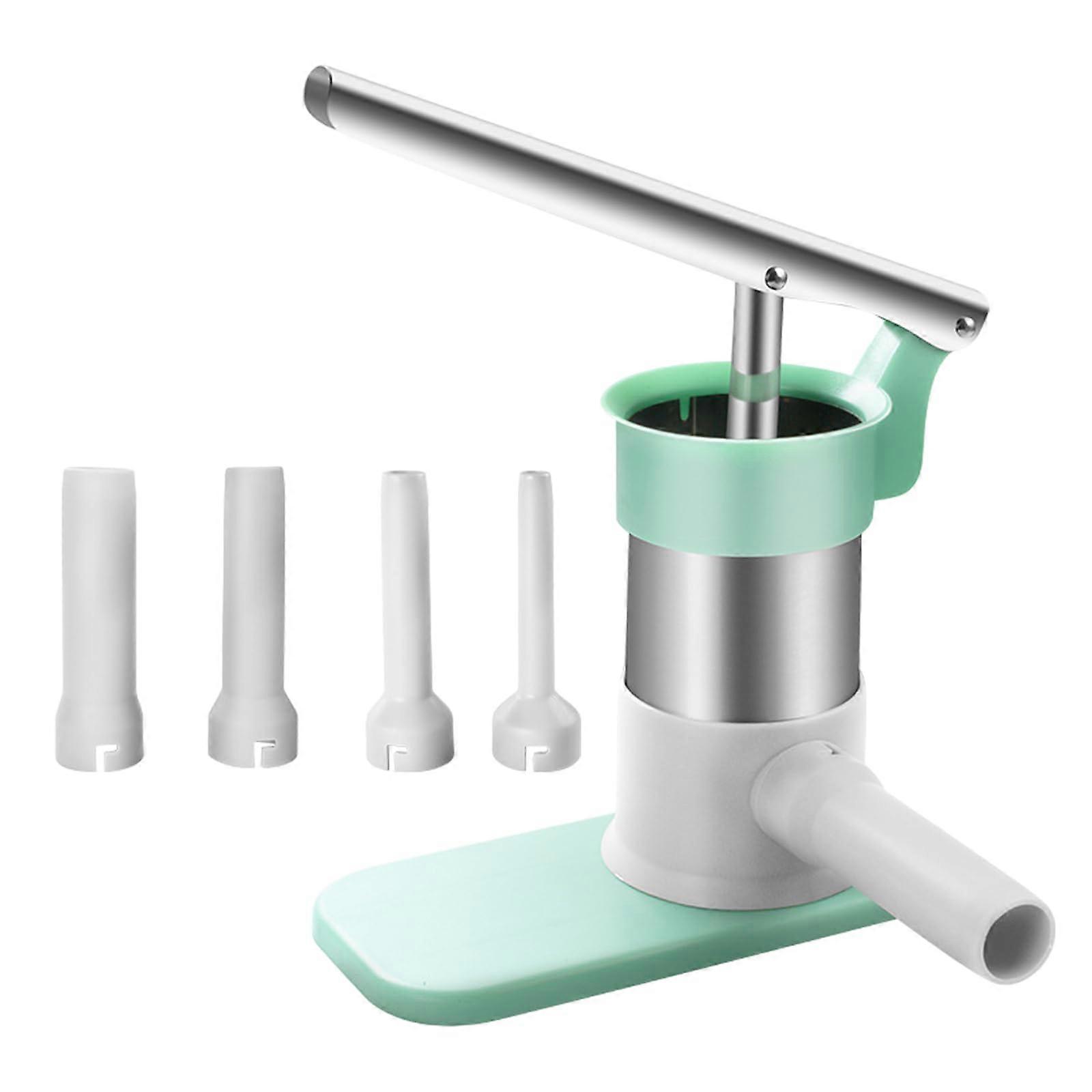 Stainless Steel Horizontal Sausage Stuffer with Adjustable Filler for Home Cooking and Meat Processing