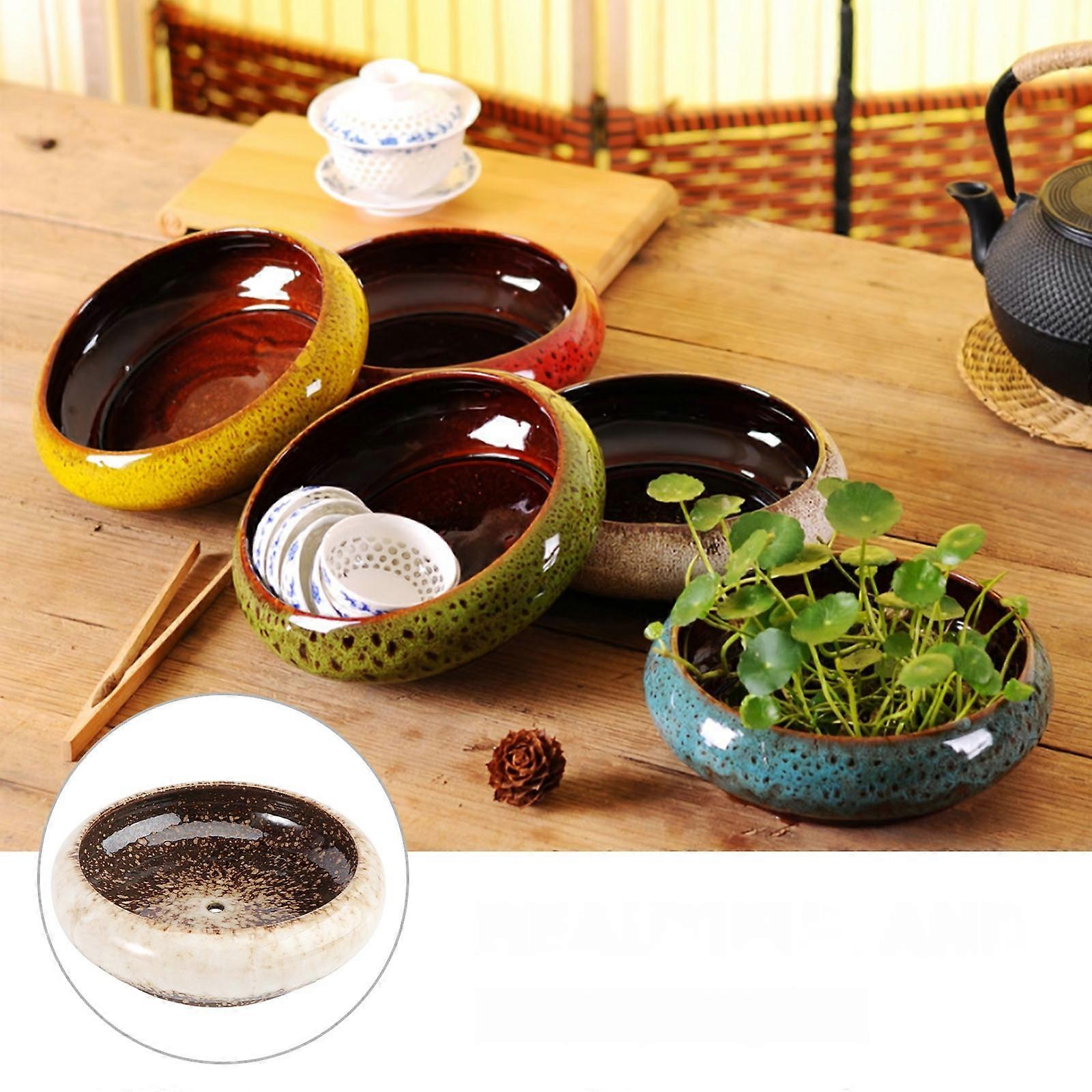 1pc Hydroponic Ceramic Flower Pot Creative Gardening Pot Ceramic Vessel