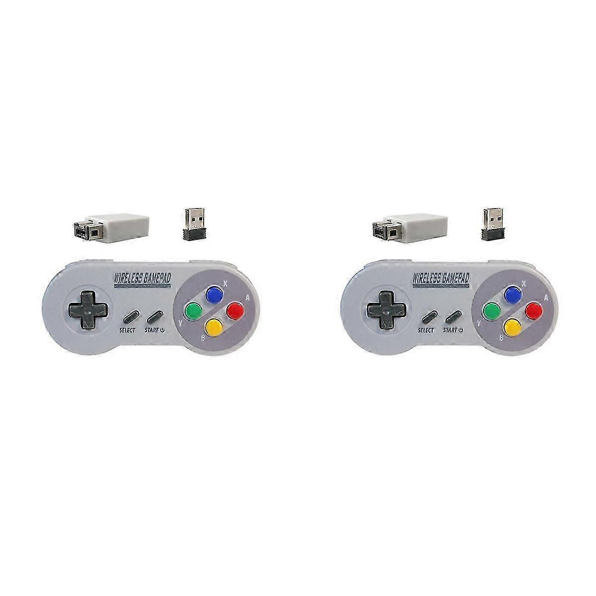 2X Game Controller Wireless 2.4G Gamepad Joypad Joystick Compatible for SNES Mini PC NS Switch Color