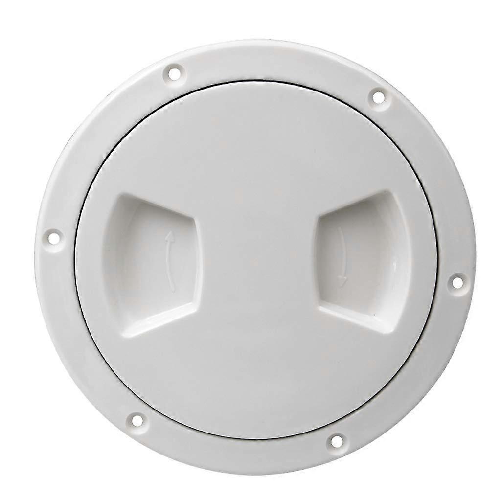 Marine Deck Plate 5 Inch Round Screw Out Hatch White ABS Weathertight ORing Seal NonSlip