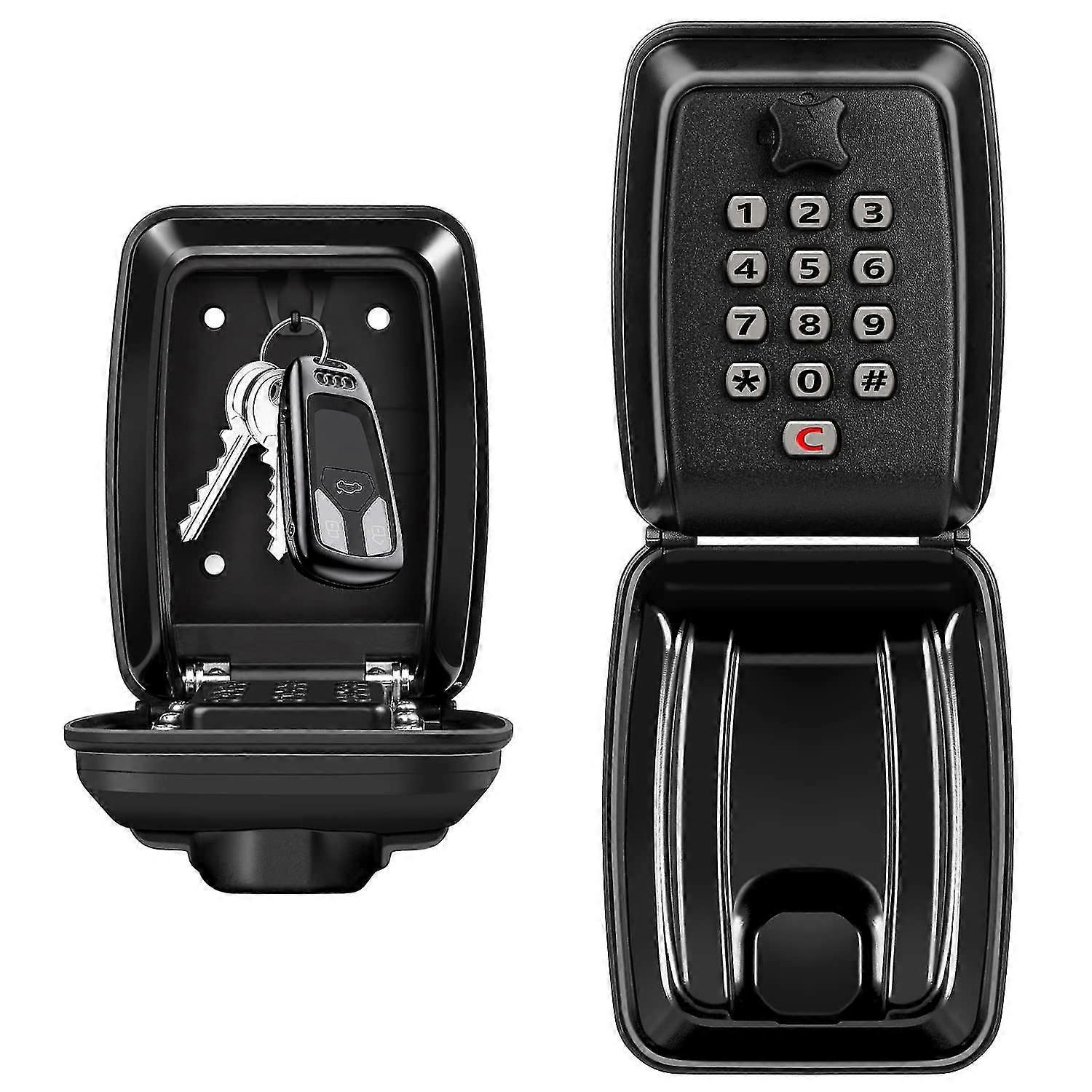 Waterproof Key Safe Box Wall-mounted Key Box Outdoor Key Box Safe Key Box Wall-mounted Key Safe Box-share Access To Your Keys Safely Black 121*95*62mm