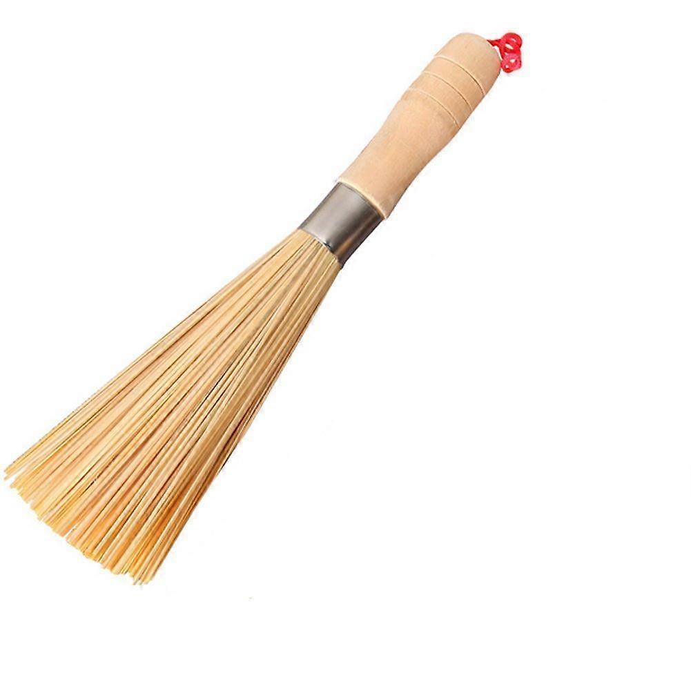 Bamboo Wok Cleaning Whisk Brush with HeatResistant Bristles and Ergonomic Comfortable Grip
