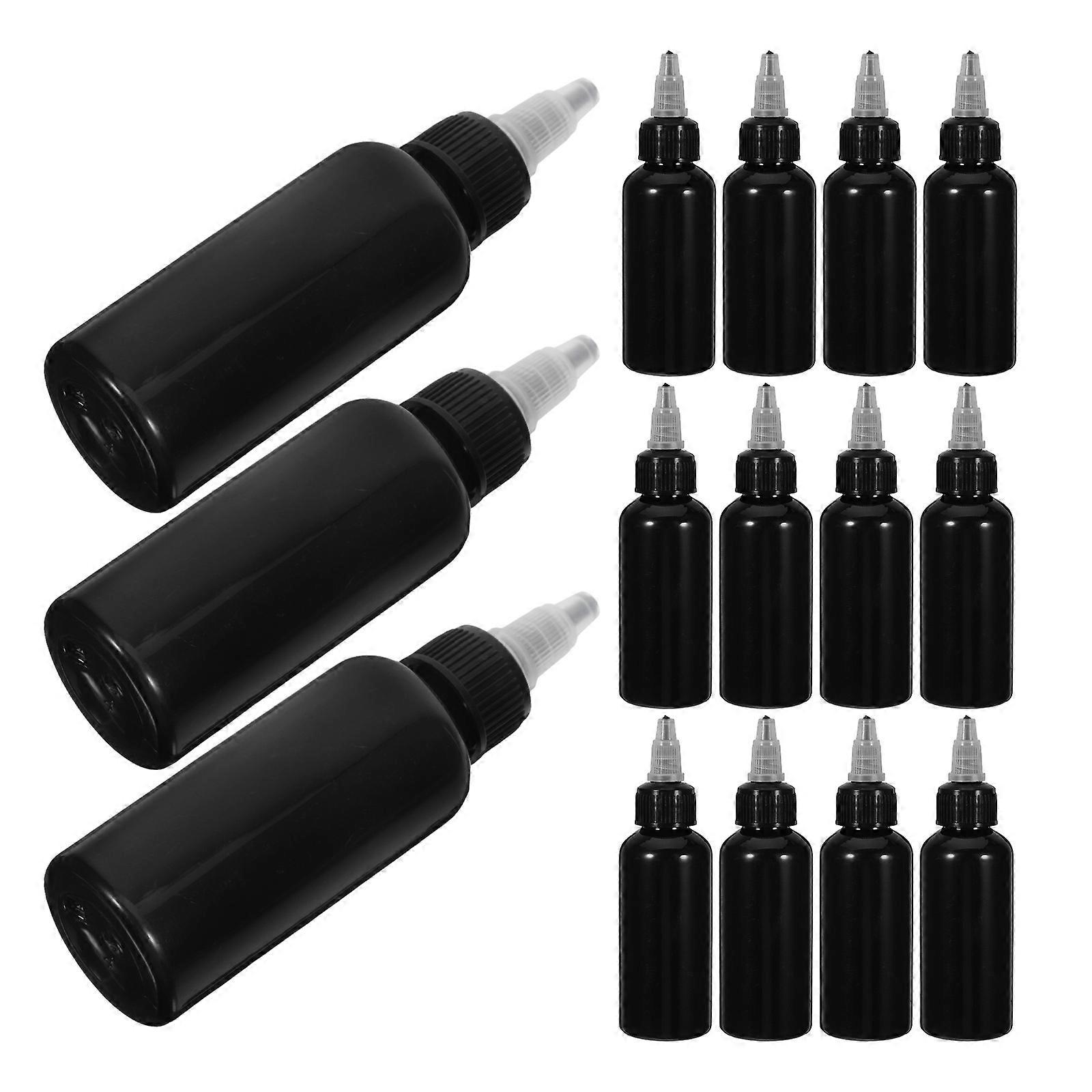 Plastic Squeeze Bottles with Precision Tip for Dispensing 15Pcs Black Paint