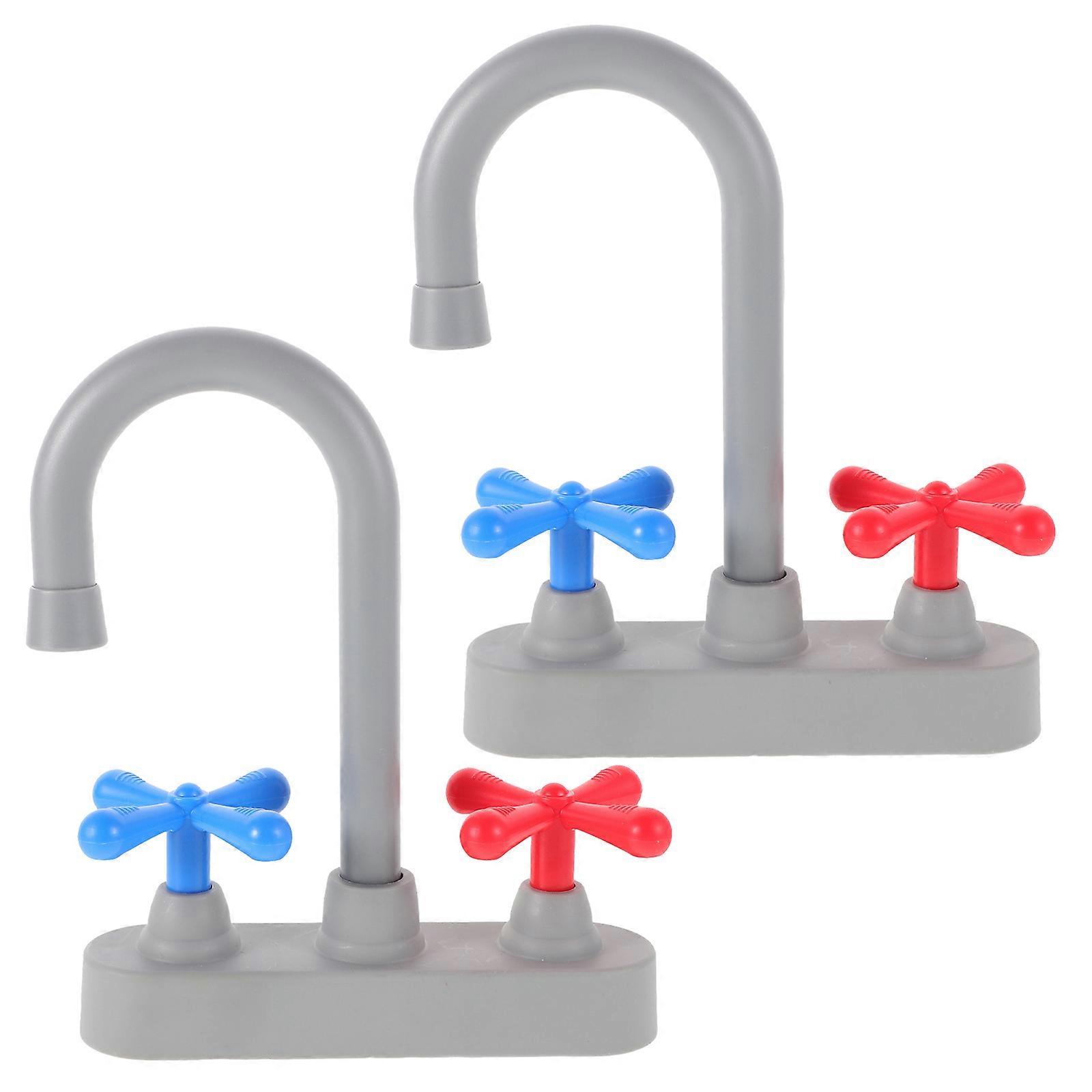Kitchen Faucet Toy Simulation Replacement for Kids Playset 2Pcs