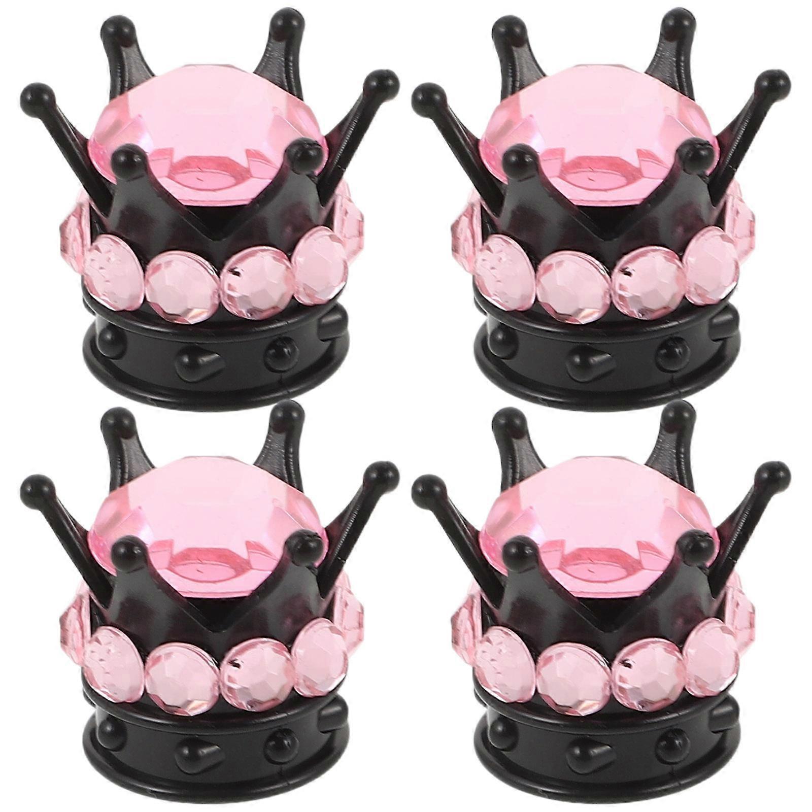 Pink Tire Valve Caps with Sturdy Plastic Design for Car Tyre Use and Enhanced Appearance