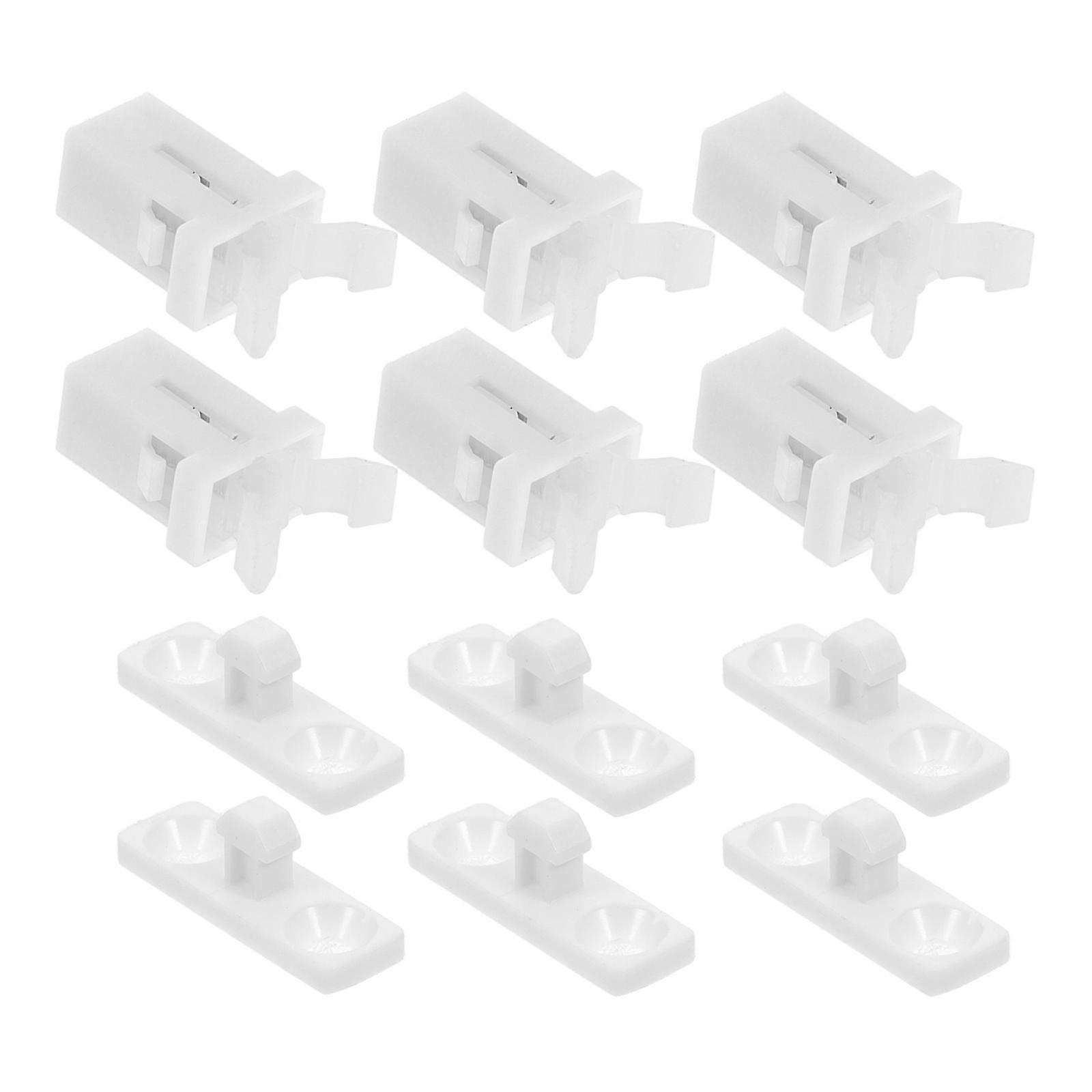Switch Lock Buckles for Garbage Can with 10Sets Press Buckles White