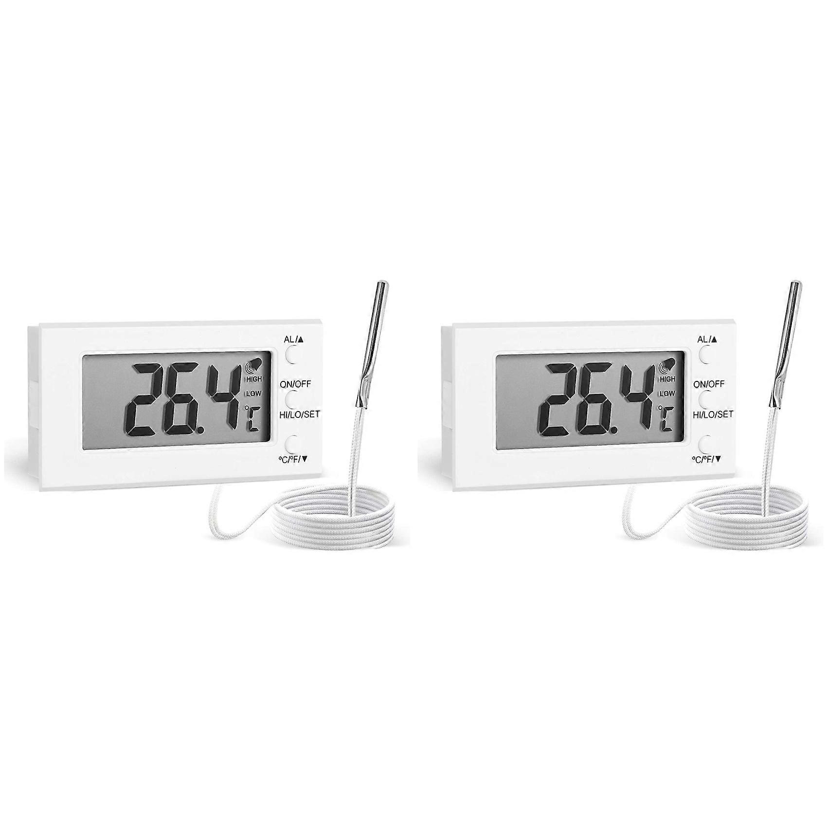 2X Digital Oven Thermometer with Probe -58°F to 572°F,High Low Temperature Alarm, LCD Display, Celsius/Fahrenheit Switch