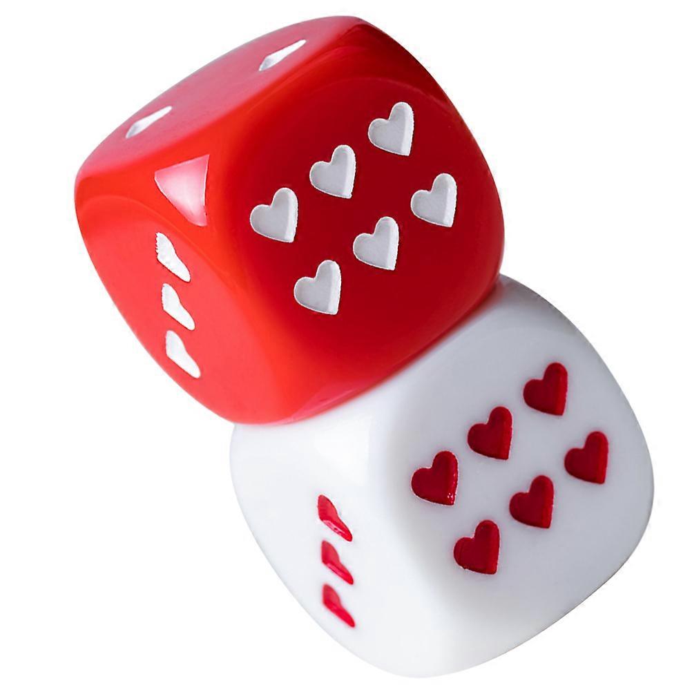 Acrylic Game Heart Pattern for Playing 2Pcs Multi Sided Dices