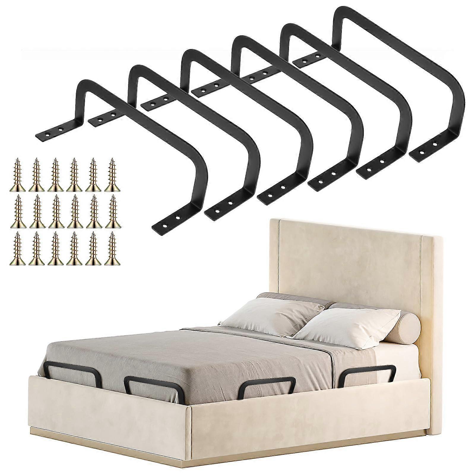 6 PCS Mattress Retainer Bar Set AntiSlip Metal Holders for Bed Frame RV Adjustable Beds