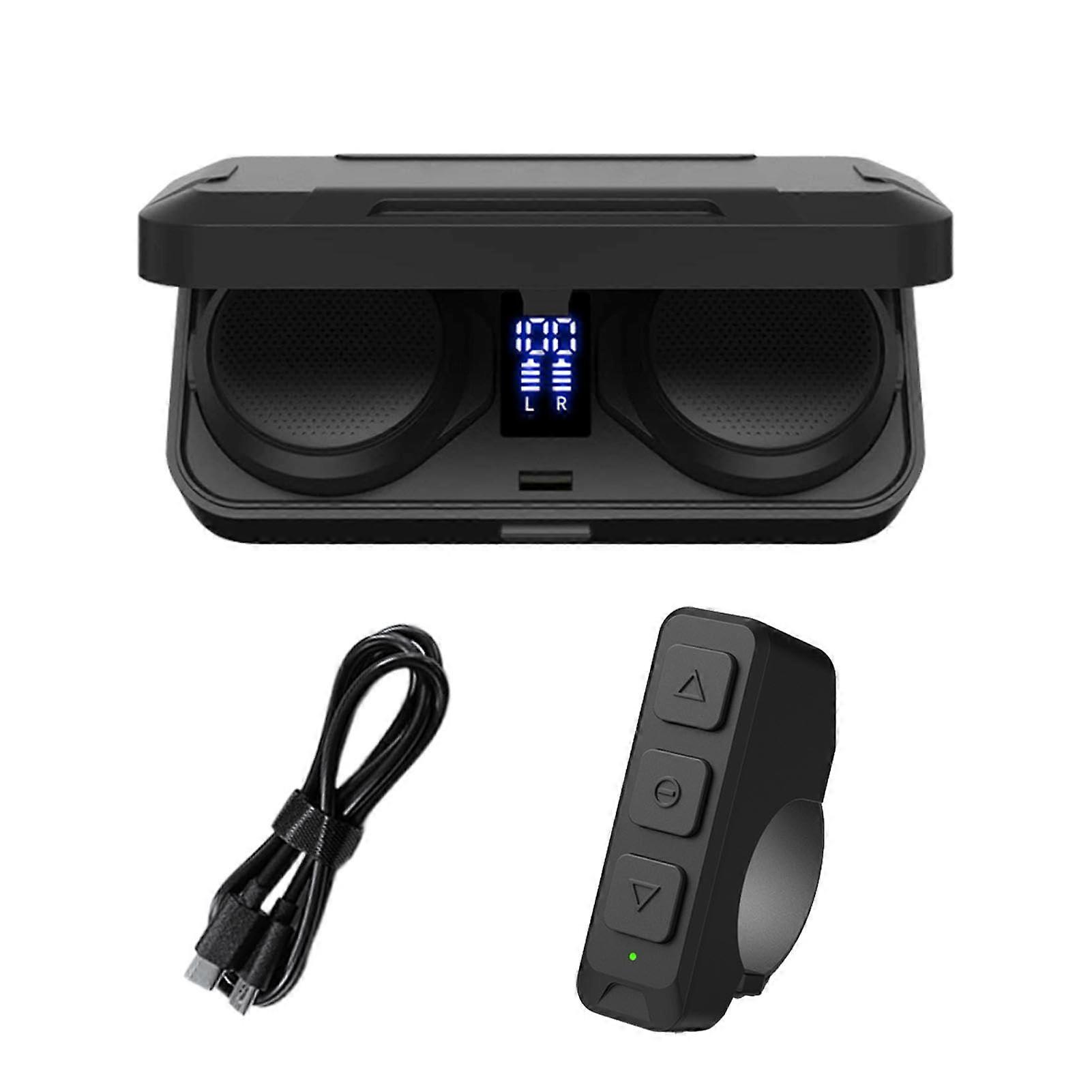 Wireless Motorcycle Headset with Noise Reduction, LED Display, 50H Playtime, Universal Hard Hat Fit