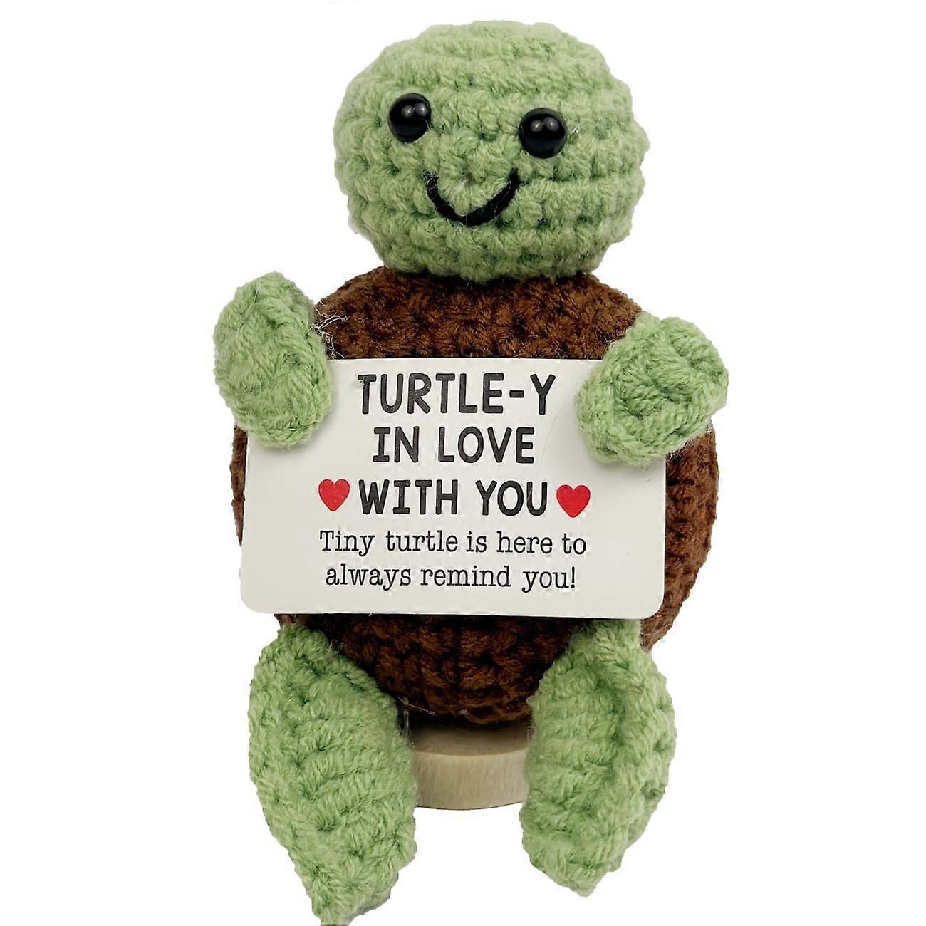 Handmade Crochet Turtle Plush Gift for Couples, Cute Mini Turtle Anniversary Present
