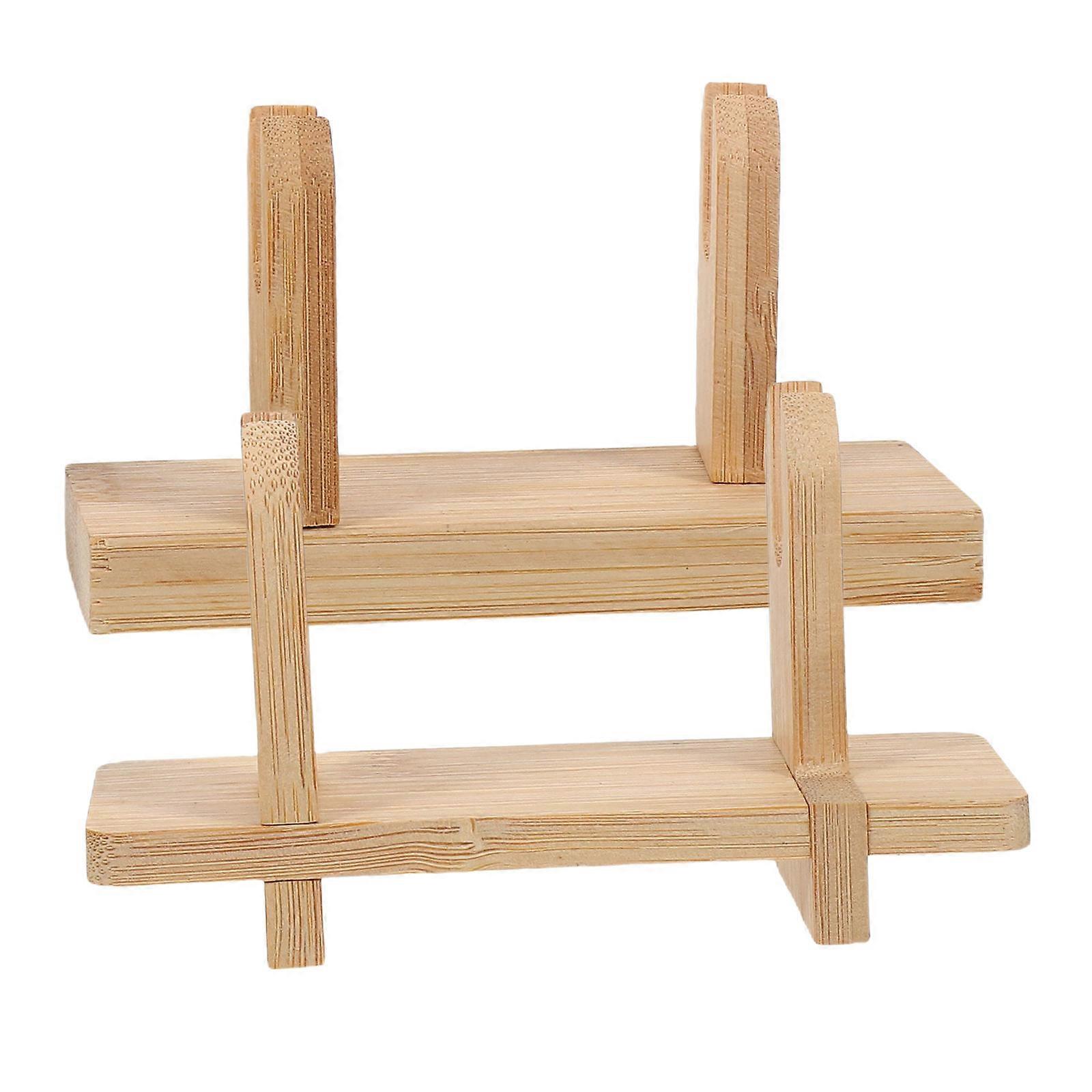 Bamboo Fan Holder Japanese Folding Fan Stand for Display 2Pcs Set