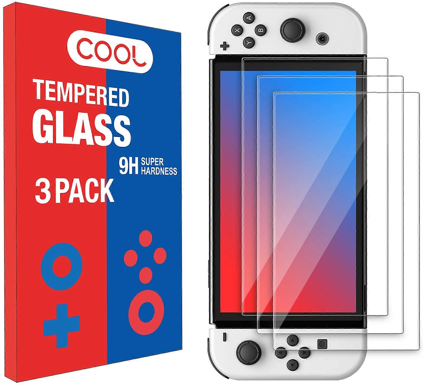Tempered Glass Screen Protector 3 Pack, HD Clear ScratchResistant for Nintendo Switch OLED