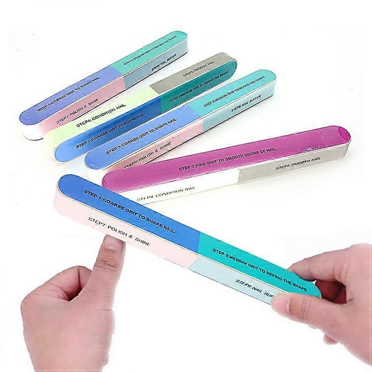 5PCS Multifunction Nail Buffer Block and Sponge Nail File Polisher DualGrit for Manicure