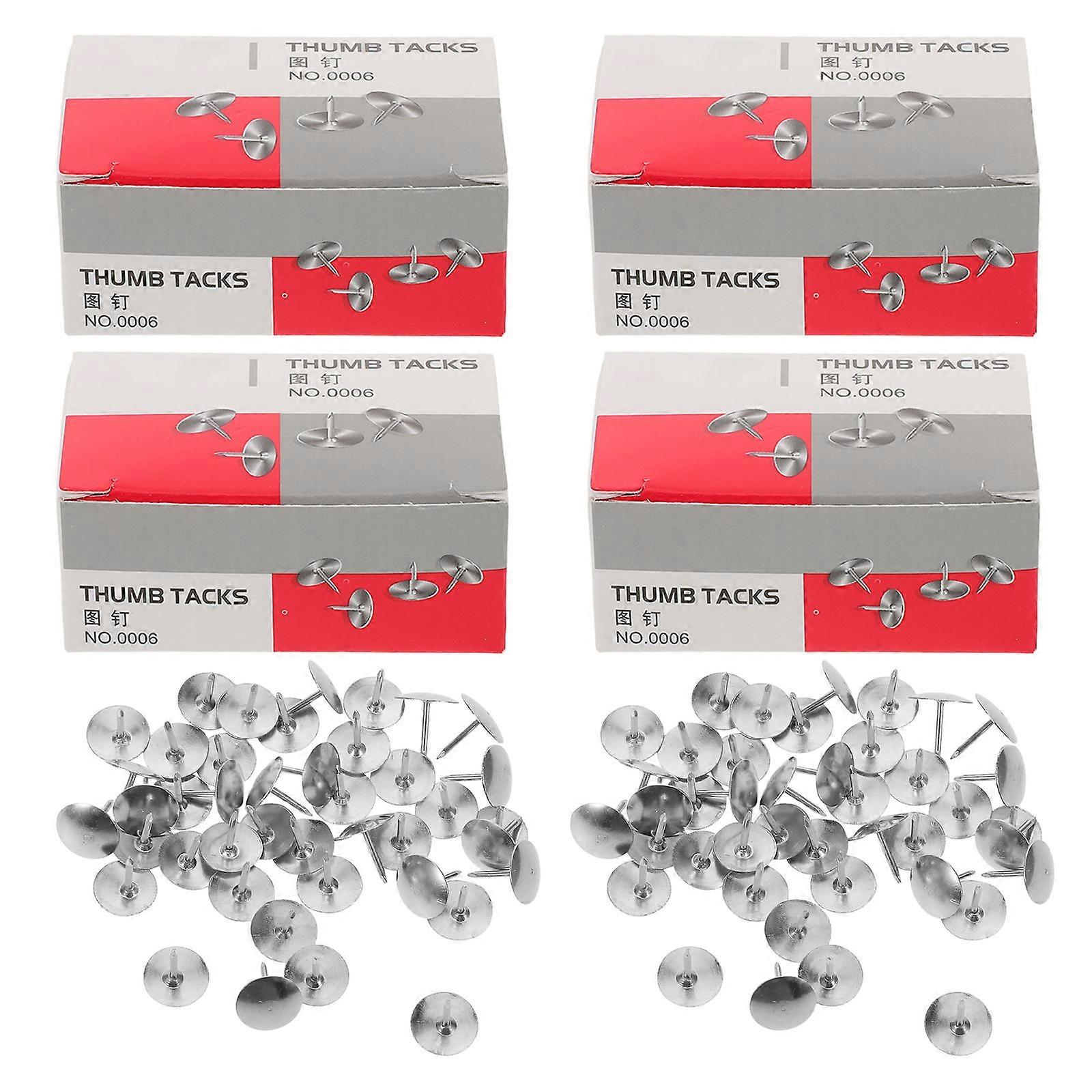 Strong Metal Thumb Tacks for Organizing Documents 10 Boxes with Silver Finish