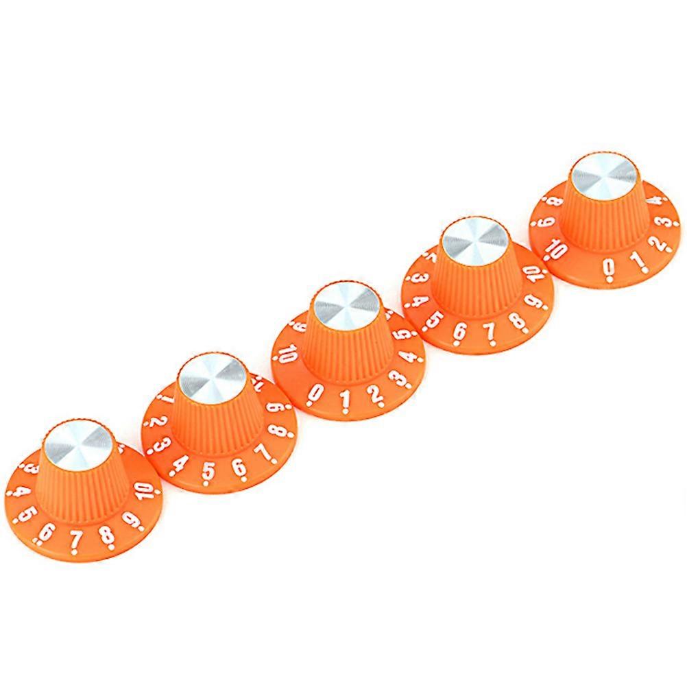 Creative Volume Knobs 5Pcs Orange Replacement Knobs For Electric Guitars Musicians Volume Control Functionality