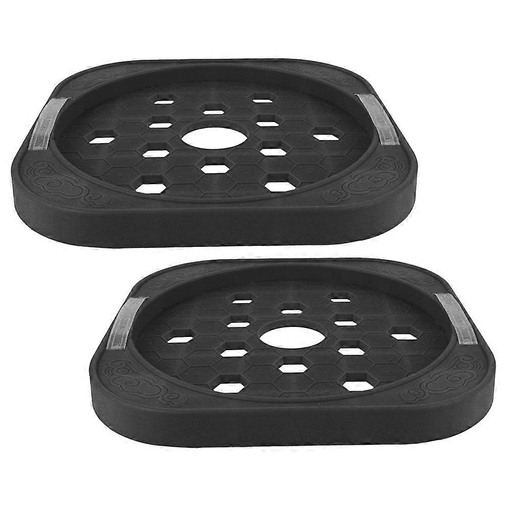 Coal Tank Tray for Storage 2Pcs Movable Round Portable Base Plate