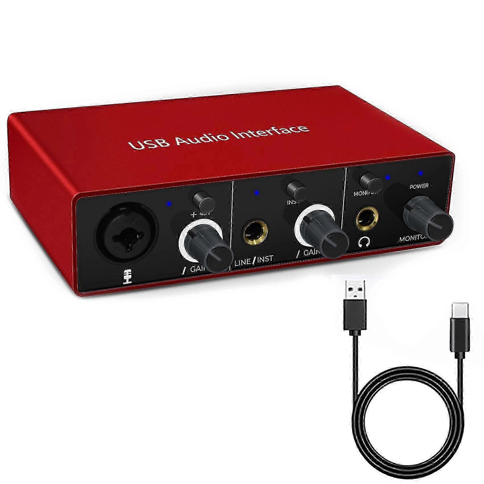 Audio Interface Xrl Audio Interface 48v Phantom Power Support Instrument Electric Guitar Tablet Com 25-26