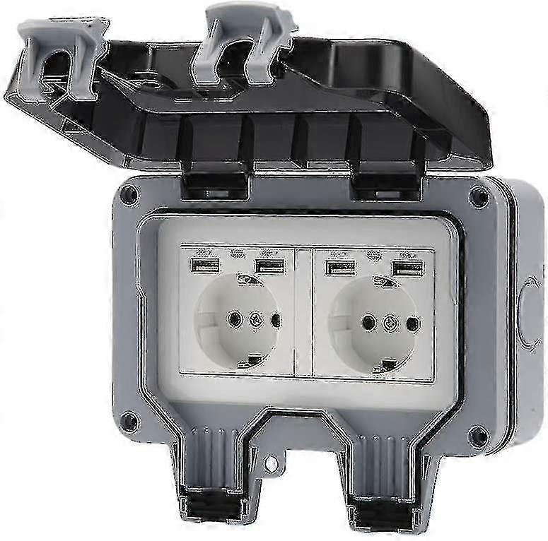 26-27 Garden Sockets Outdoor Socket Ip66 Weatherproof Usb Socket Socket Wall-mounted