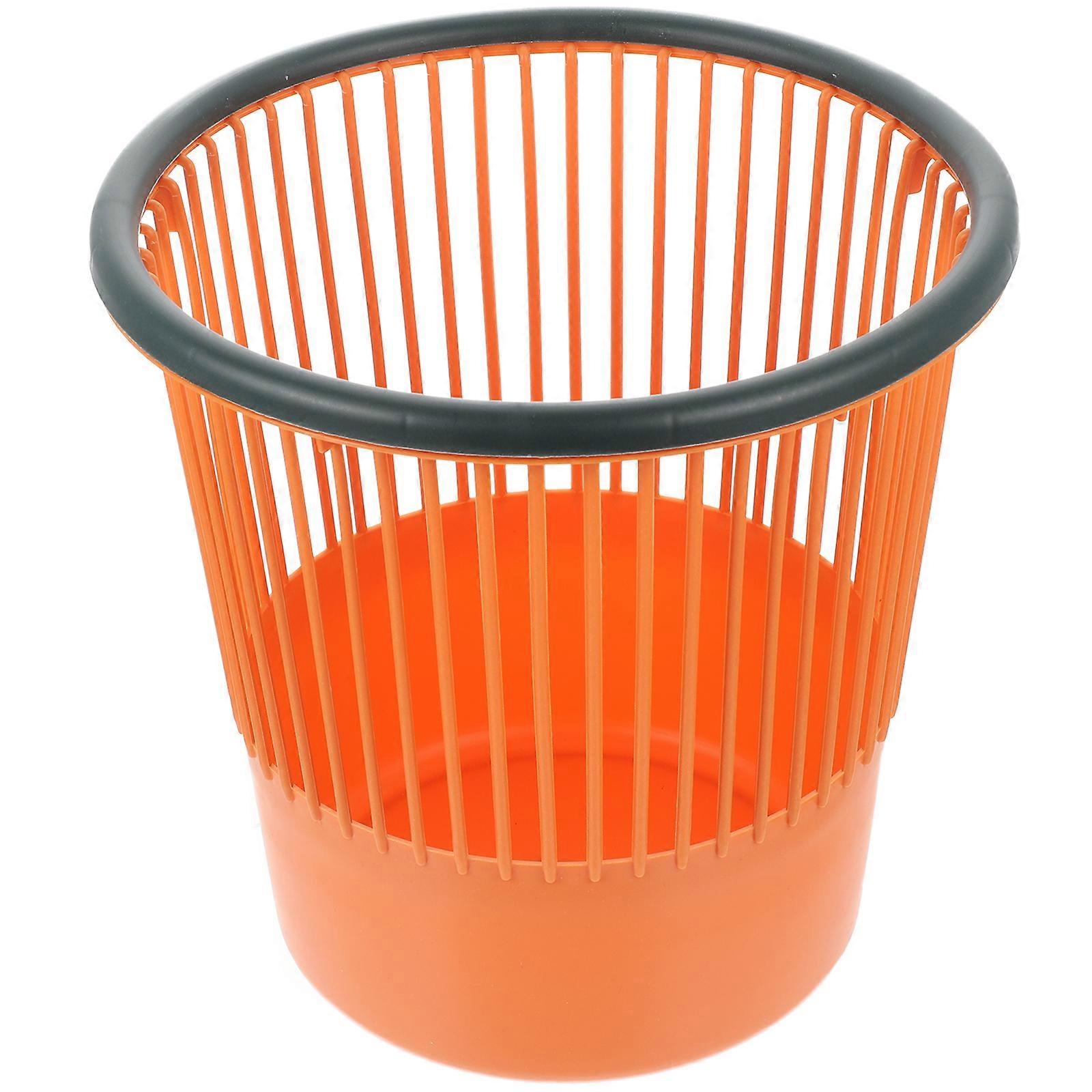 Orange Rubbish Bin Without Lid for Storage Use Practical Rubbish Container