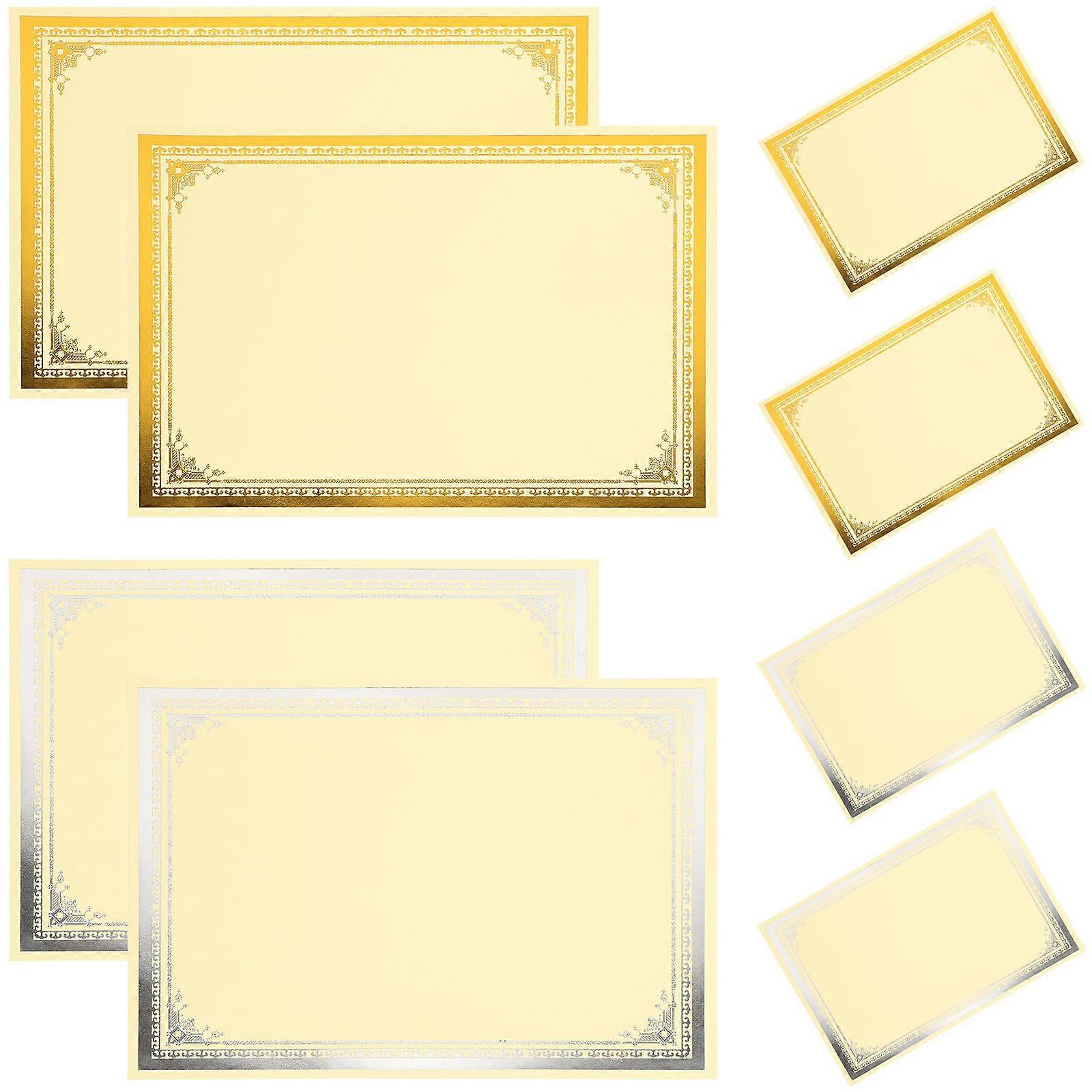 DIY Use Certificate Paper Honor Certificate Papers 8 Sheets Assorted Color